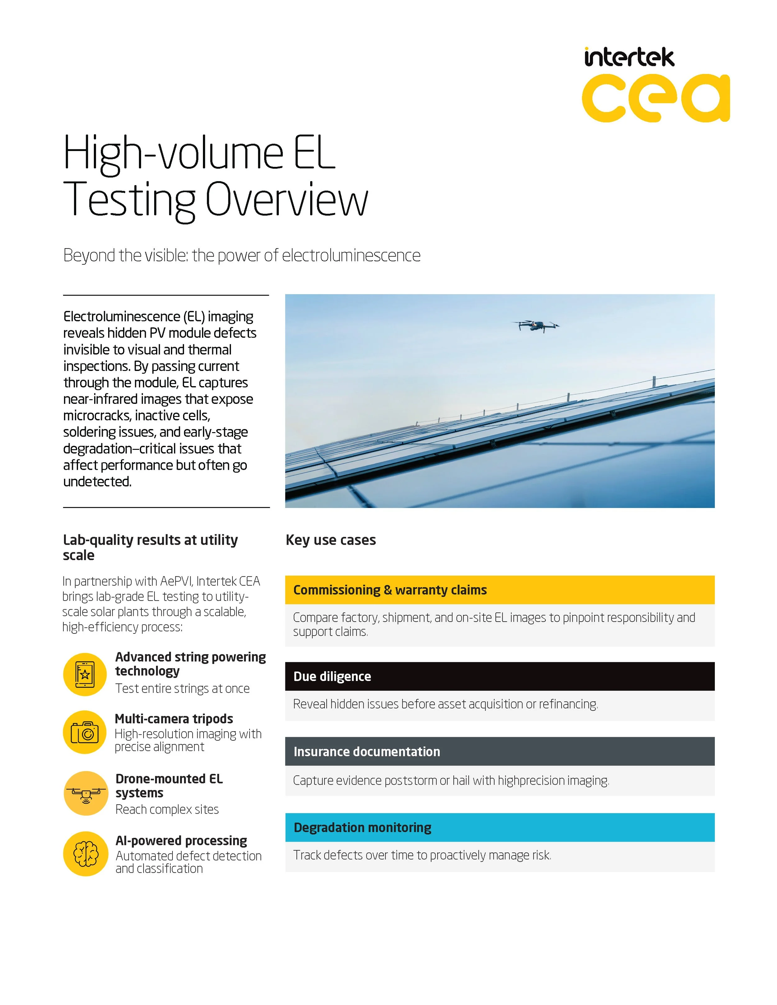 Bulk Electroluminescence (EL) Testing 
