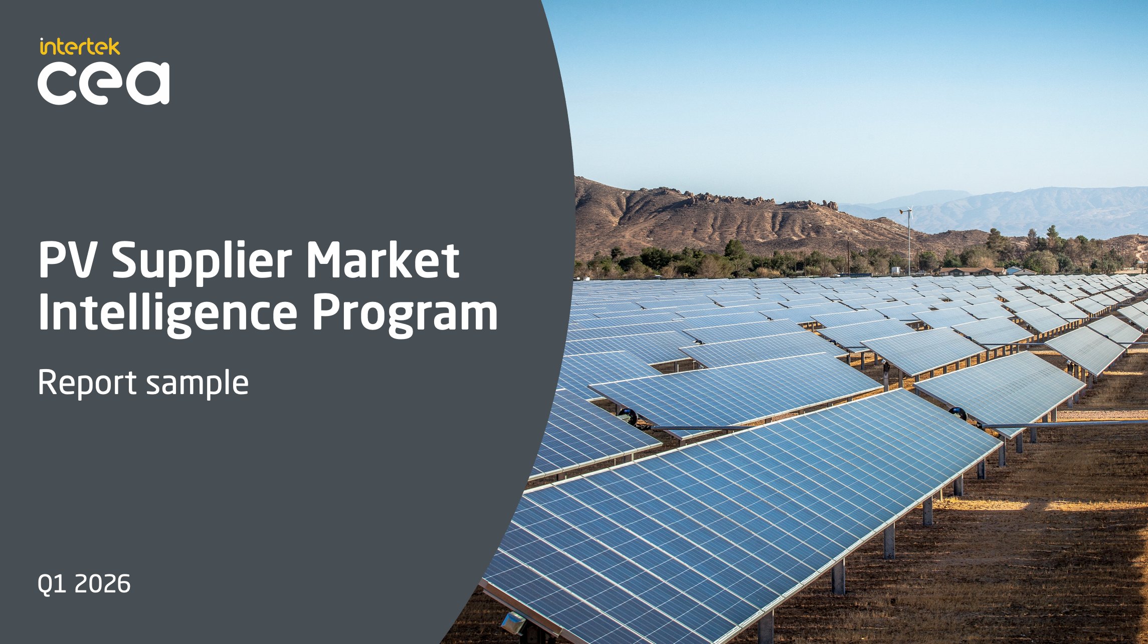 PV Supplier Market Intelligence Report (Q1- 2026)
