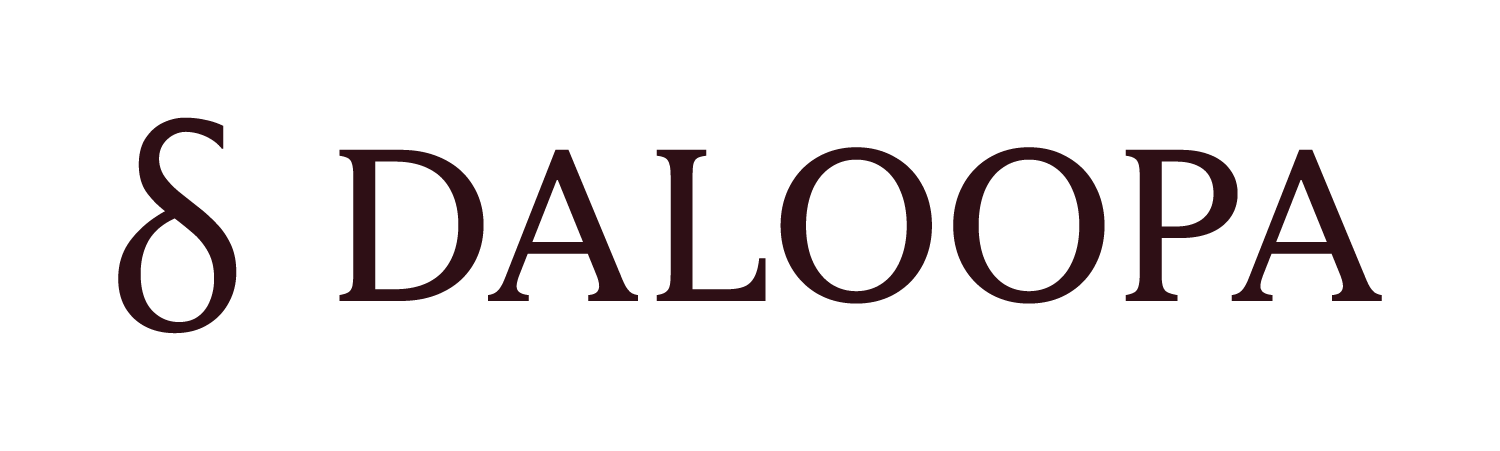 Stylized text reading 'DALOOPA' with a dark color on a white background