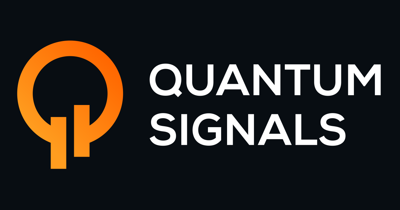 Logo for Quantum Signals featuring an orange and black design with stylized Q and signal lines.