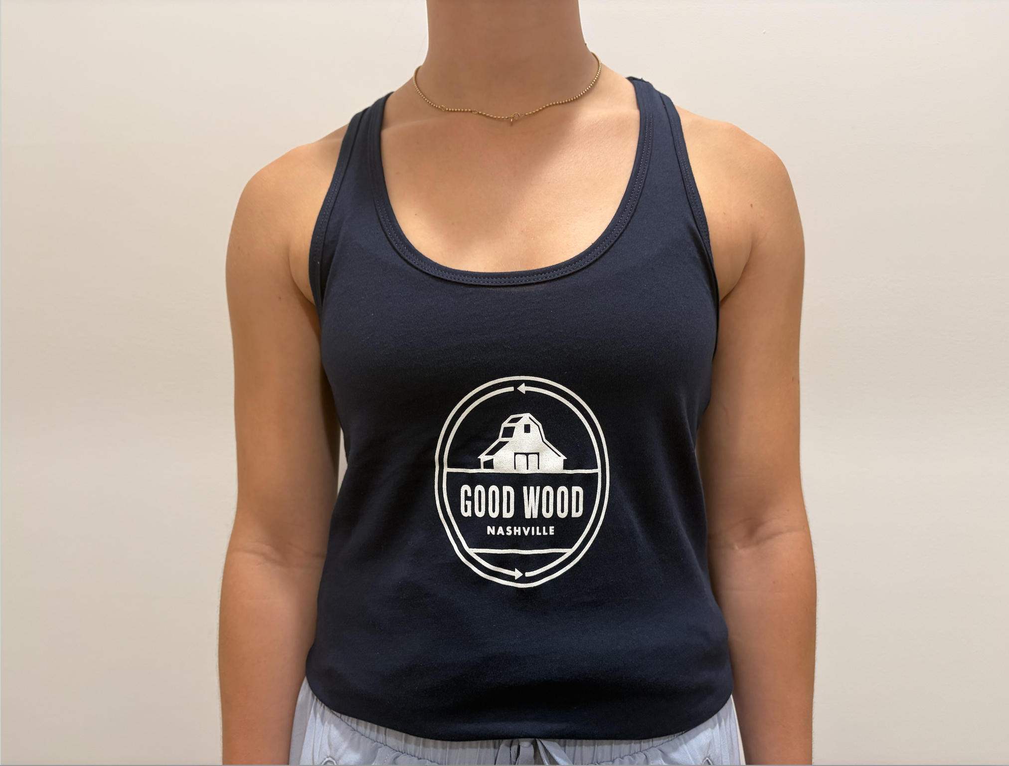 Navy Women's Logo Tank