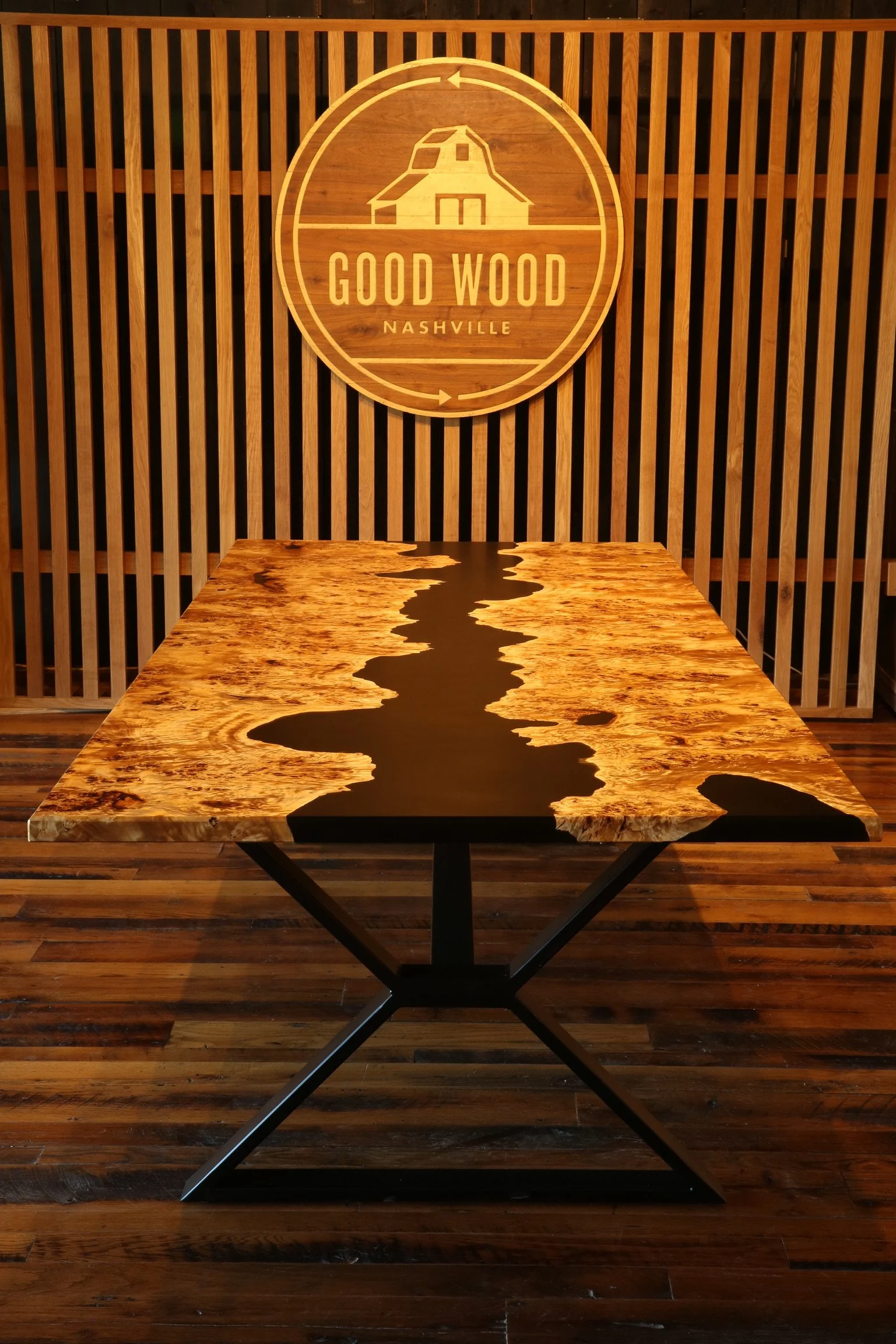 Mappa Burl and Epoxy River Table we made from this tree