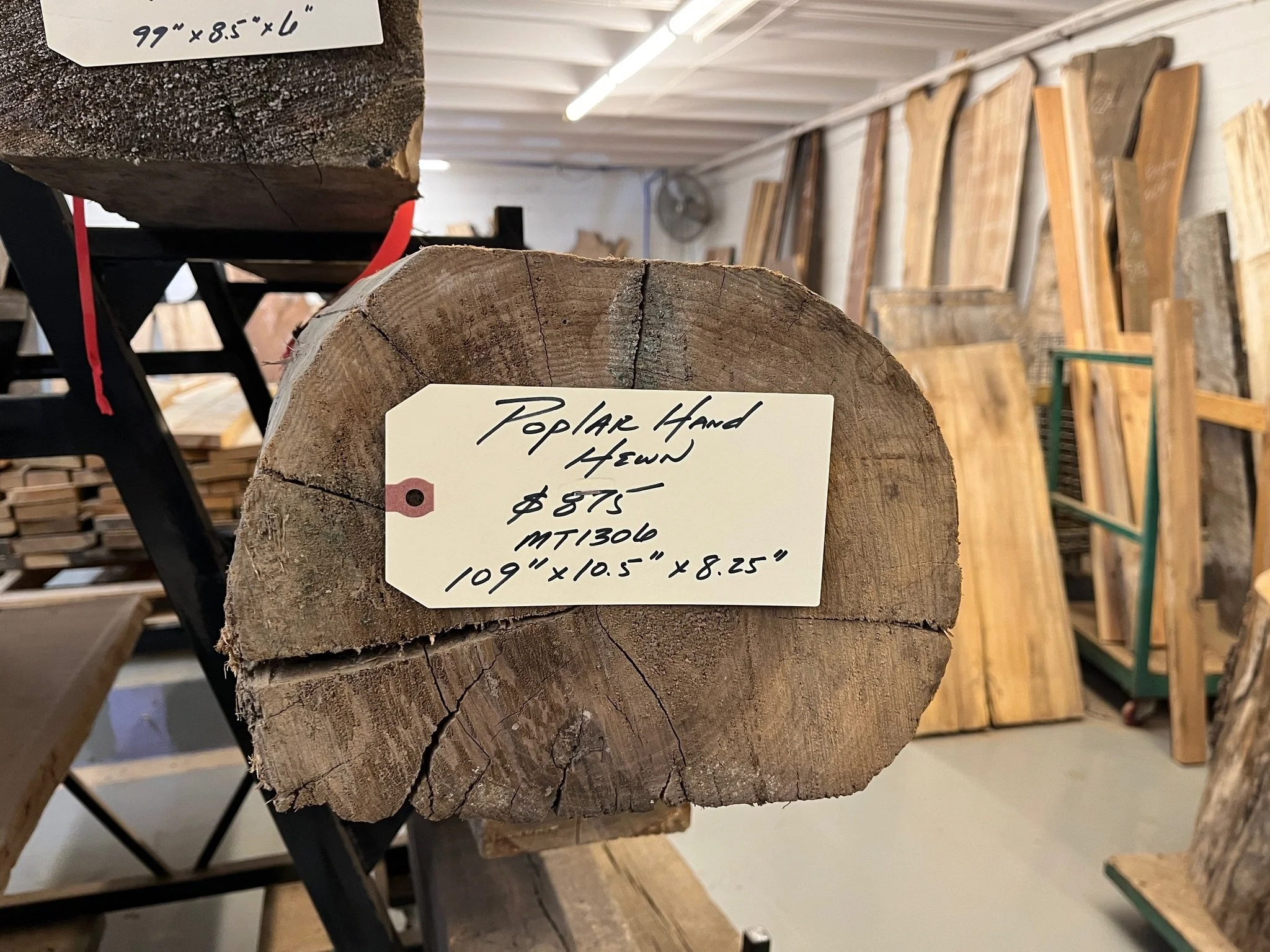 Poplar Hand Hewn Mantel