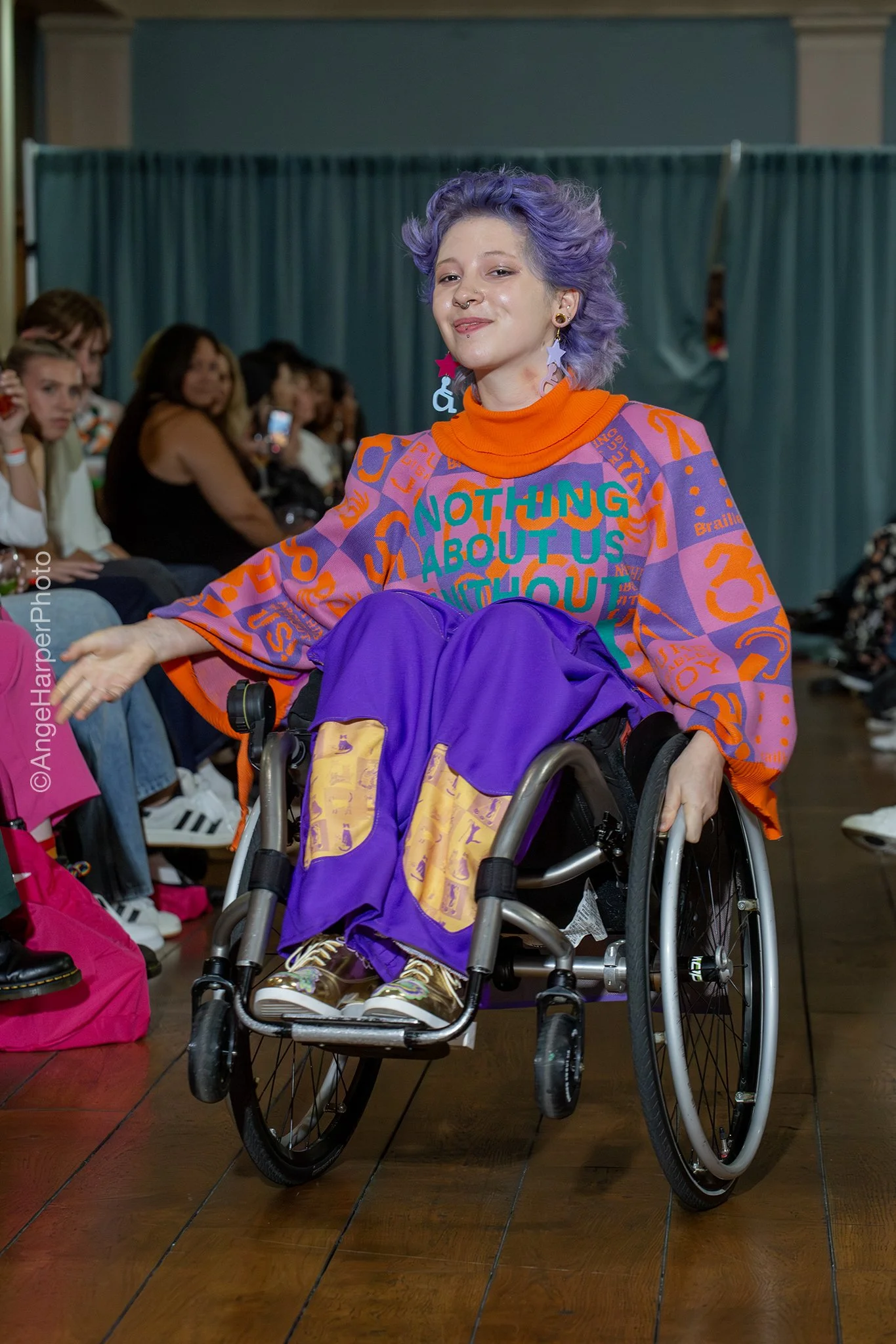 Luca modelling for May Marigold at London Fashion Week 2025