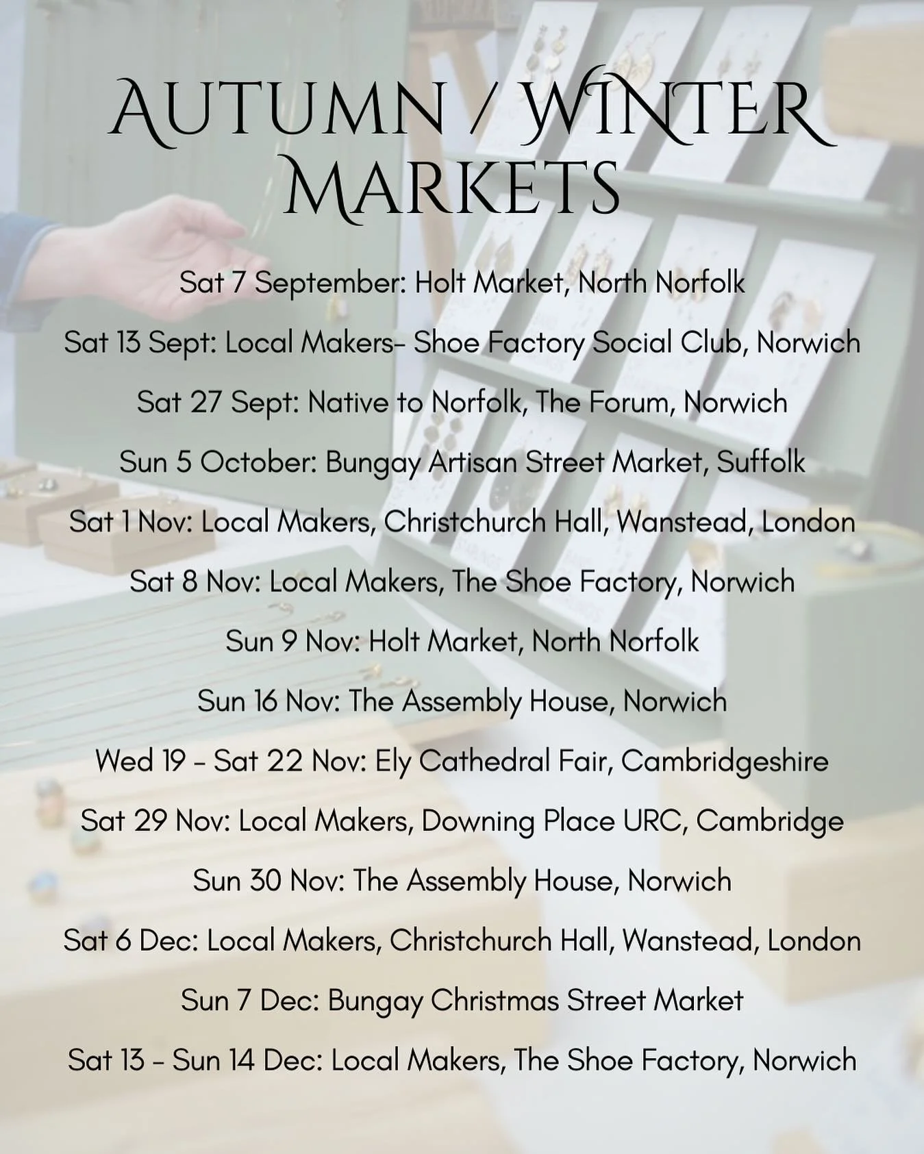 Every year I say I&rsquo;m going to cut down&hellip;..and then this happens! The issue is that all of these events are just too good to say no to!
So here they are&hellip;. All 14 of them 🤩 These are all the markets that I&rsquo;m trading at between