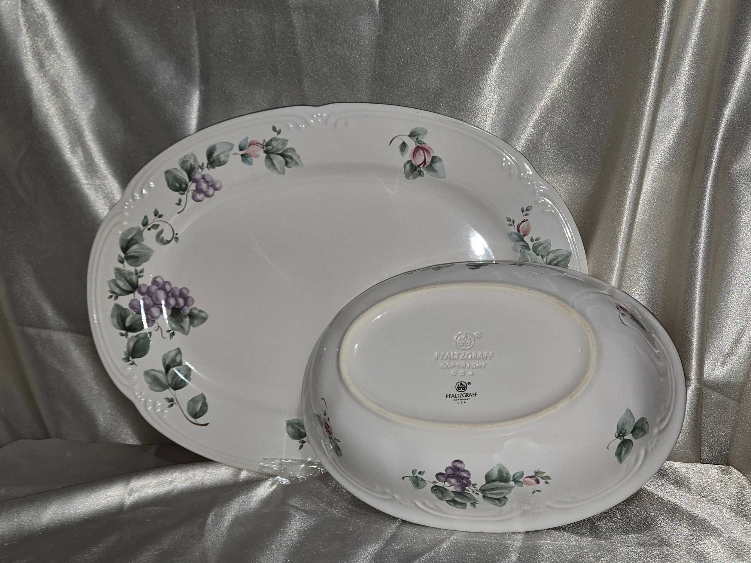 Pfaltzgraff Grapevine Stoneware Platter & Bowl