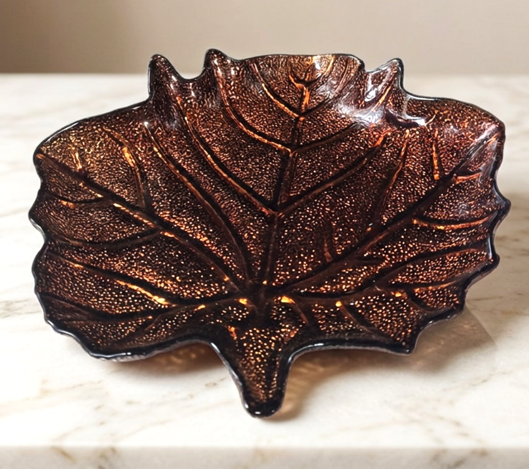 Vintage Amber Glass Maple Leaf Bowl, Fall Thanksgiving Serving Dish, Harvest Candy Nut Bowl