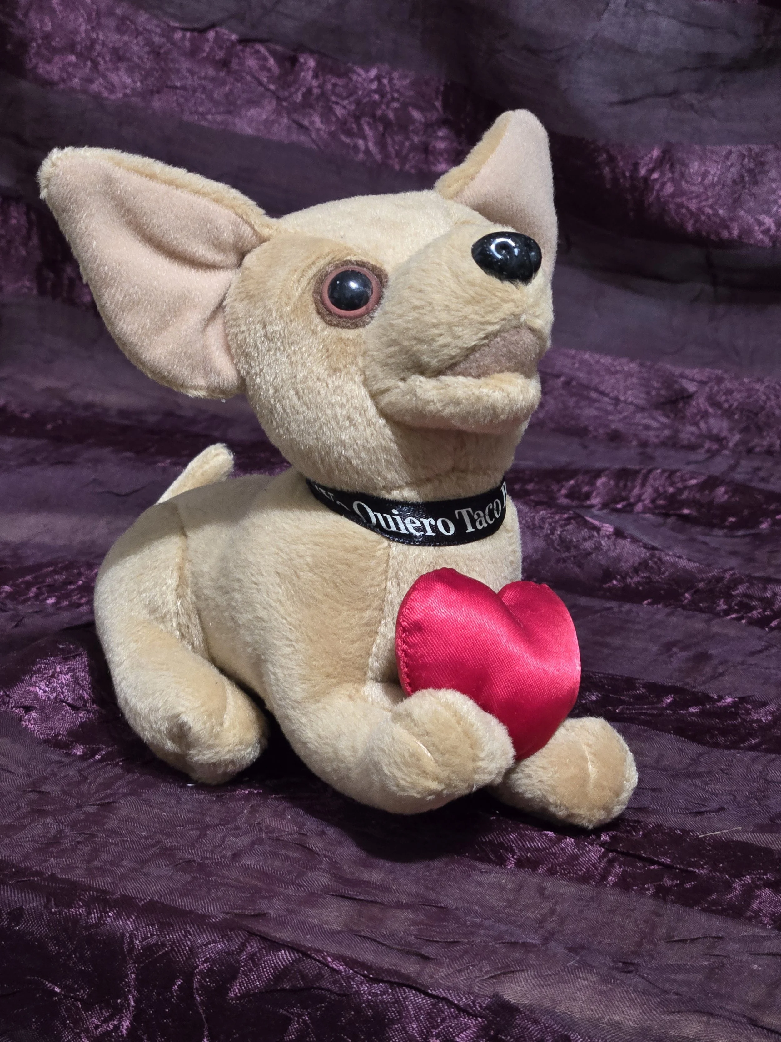 Vintage Taco Bell Chihuahua Plush Toy with Heart | 1990s Collectible Dog