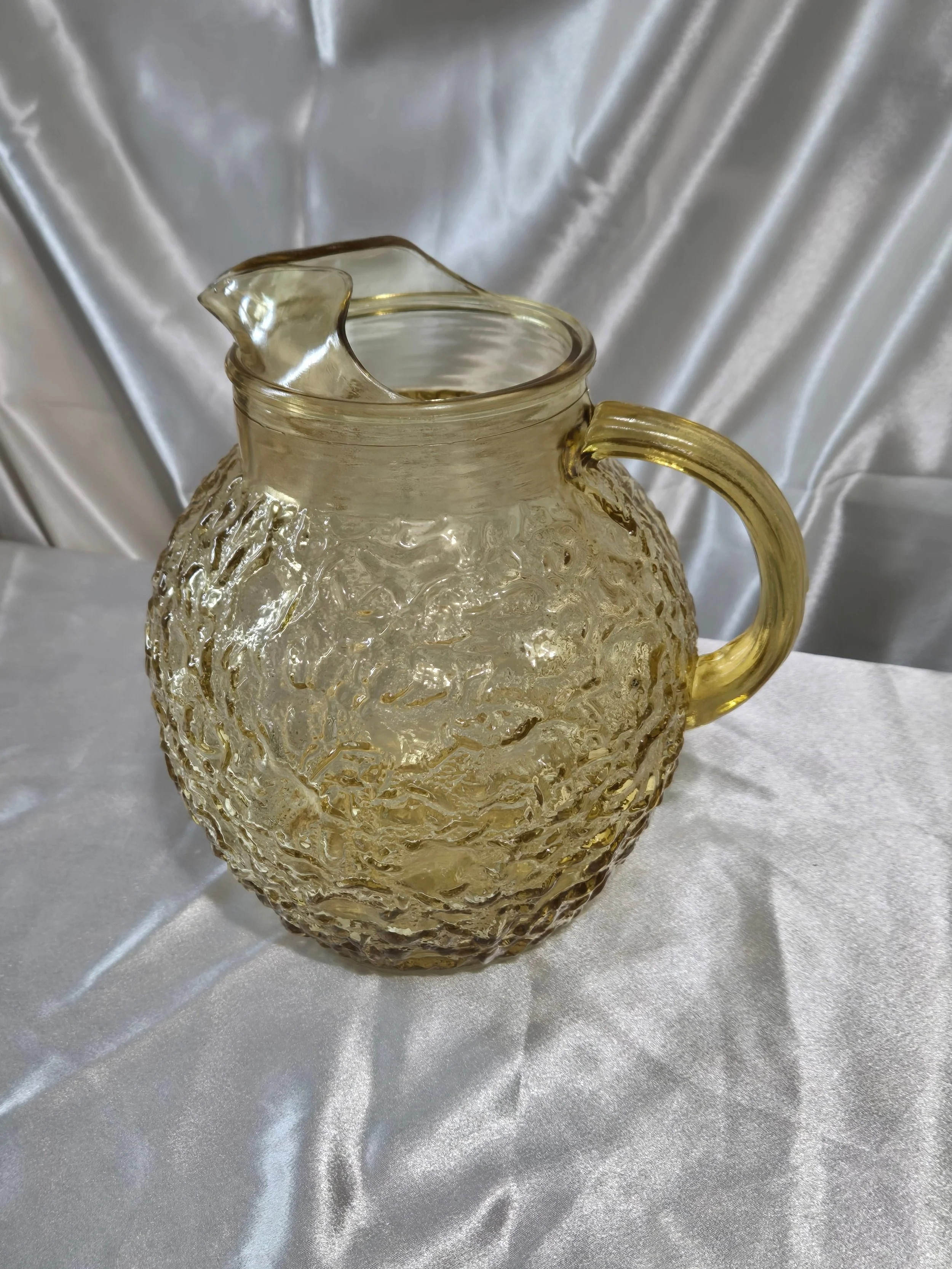 Anchor Hocking amber Lido Milano pitcher front view