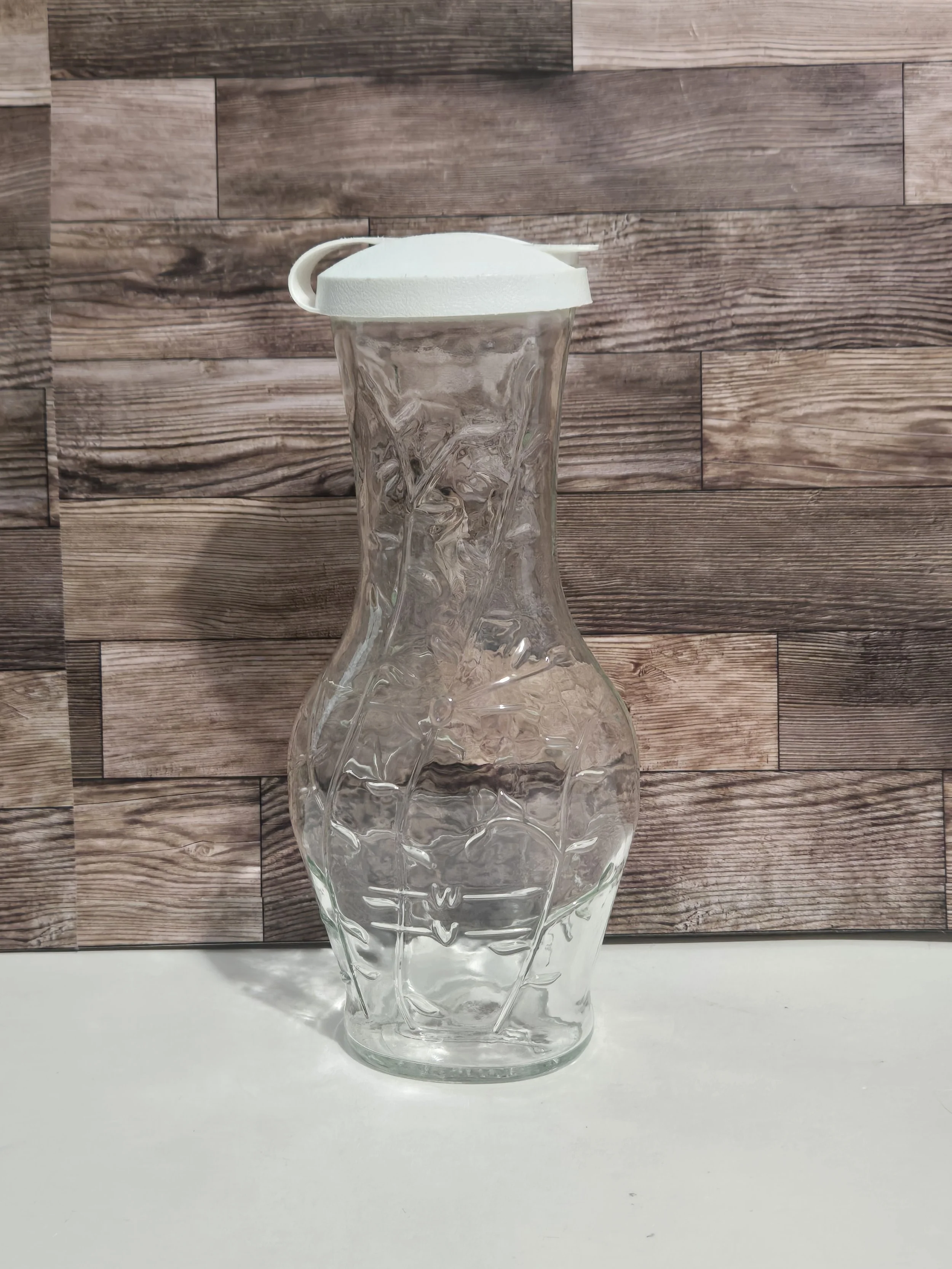 Vintage Good Seasons Glass Cruet Vine Pattern Salad Dressing Bottle