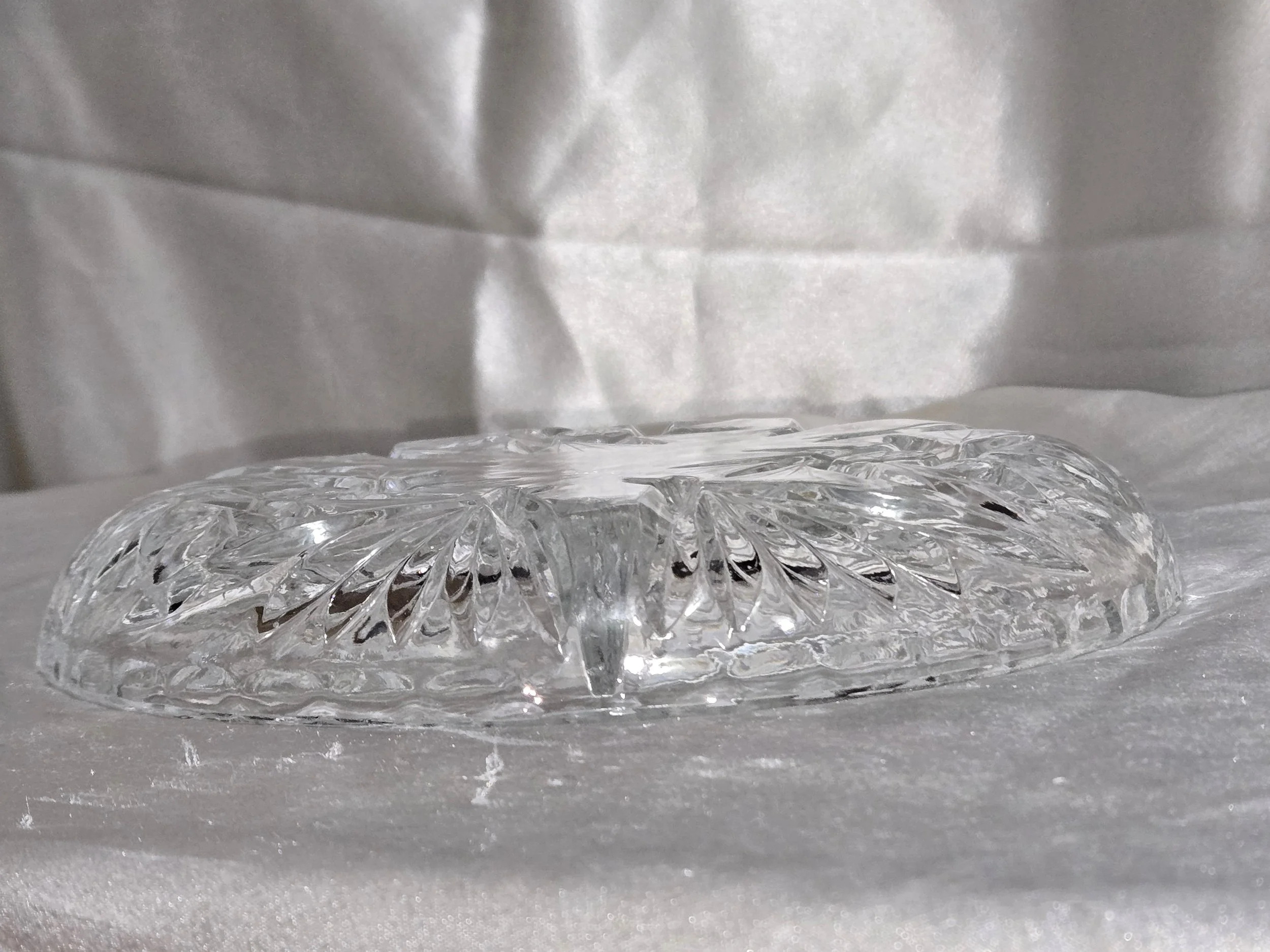 Mid century American crystal relish dish
