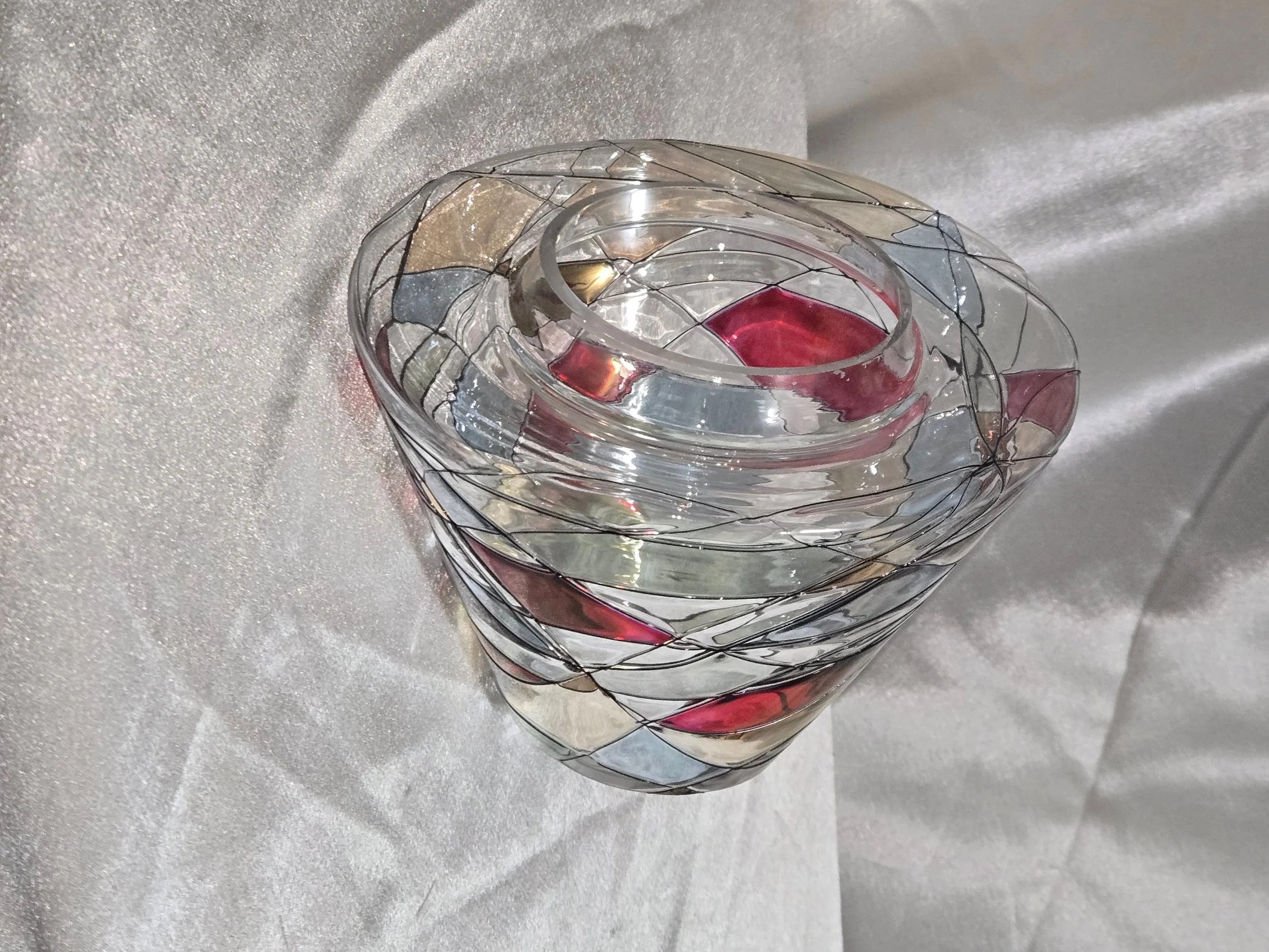 Decorative glass candle sleeve modern home accent