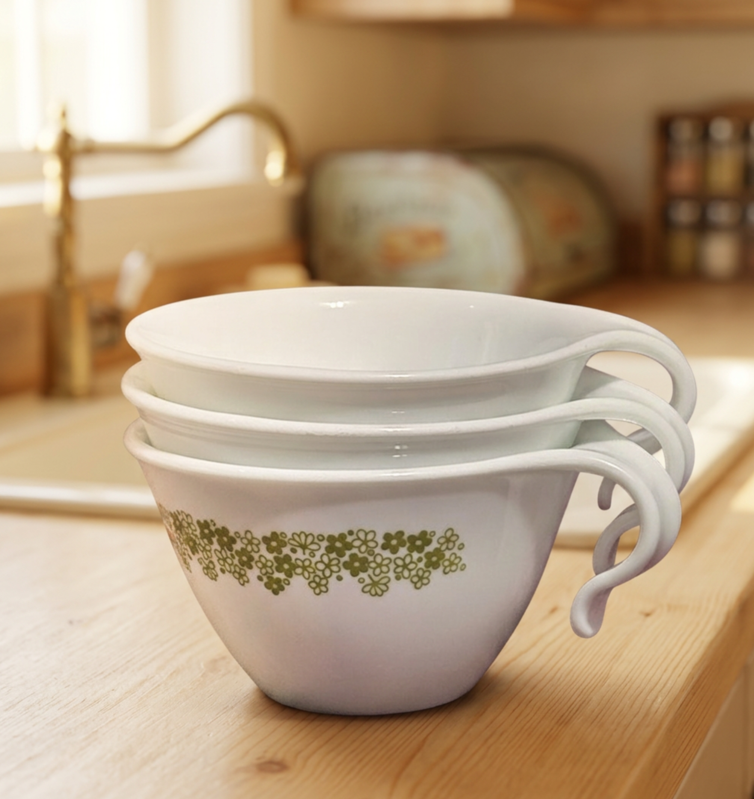 pyrex green daisy cups.png