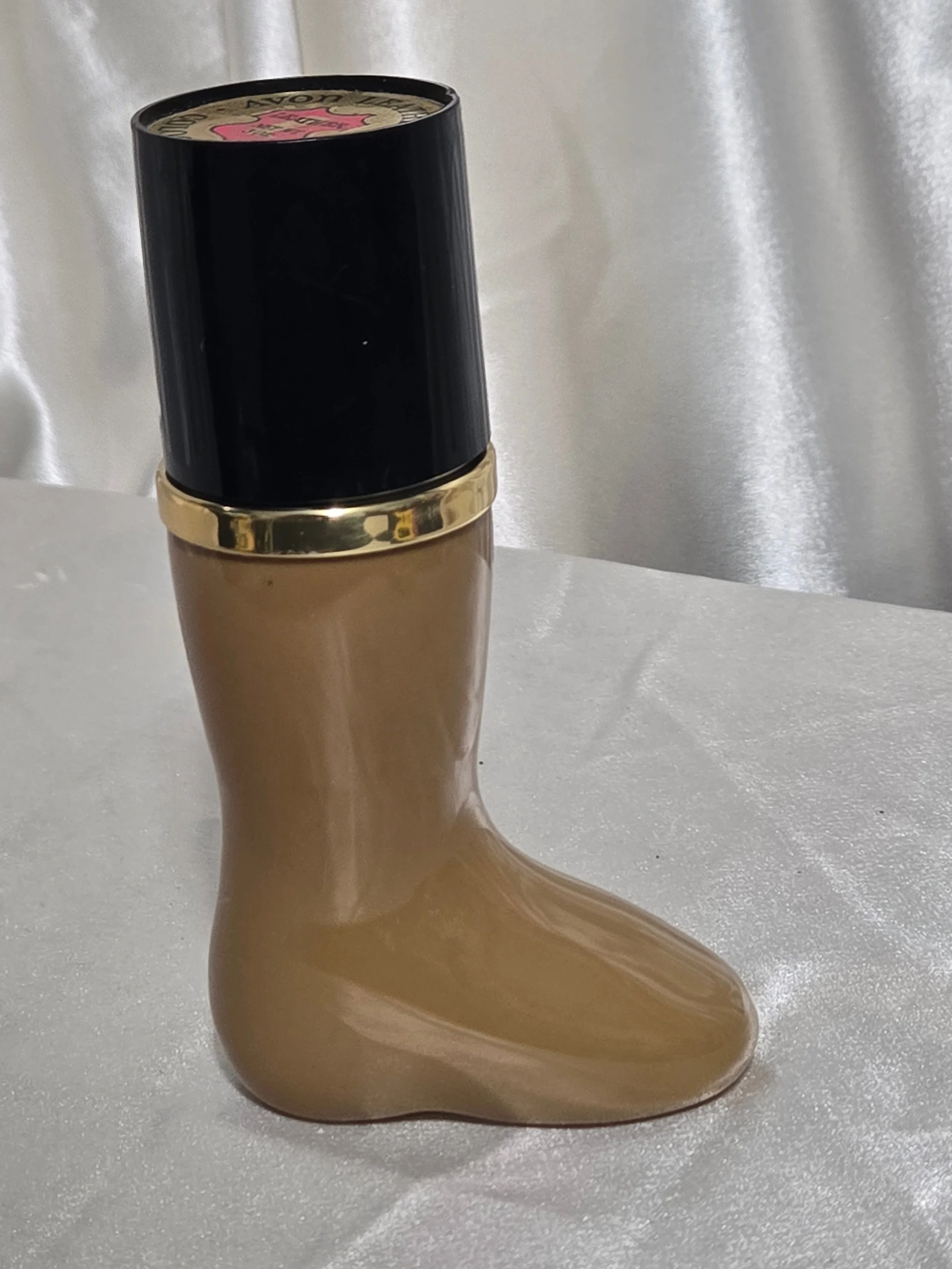 Vintage Avon Leather Boot Cologne Bottle – 1970s Western Brown Glass – Empty Collectible