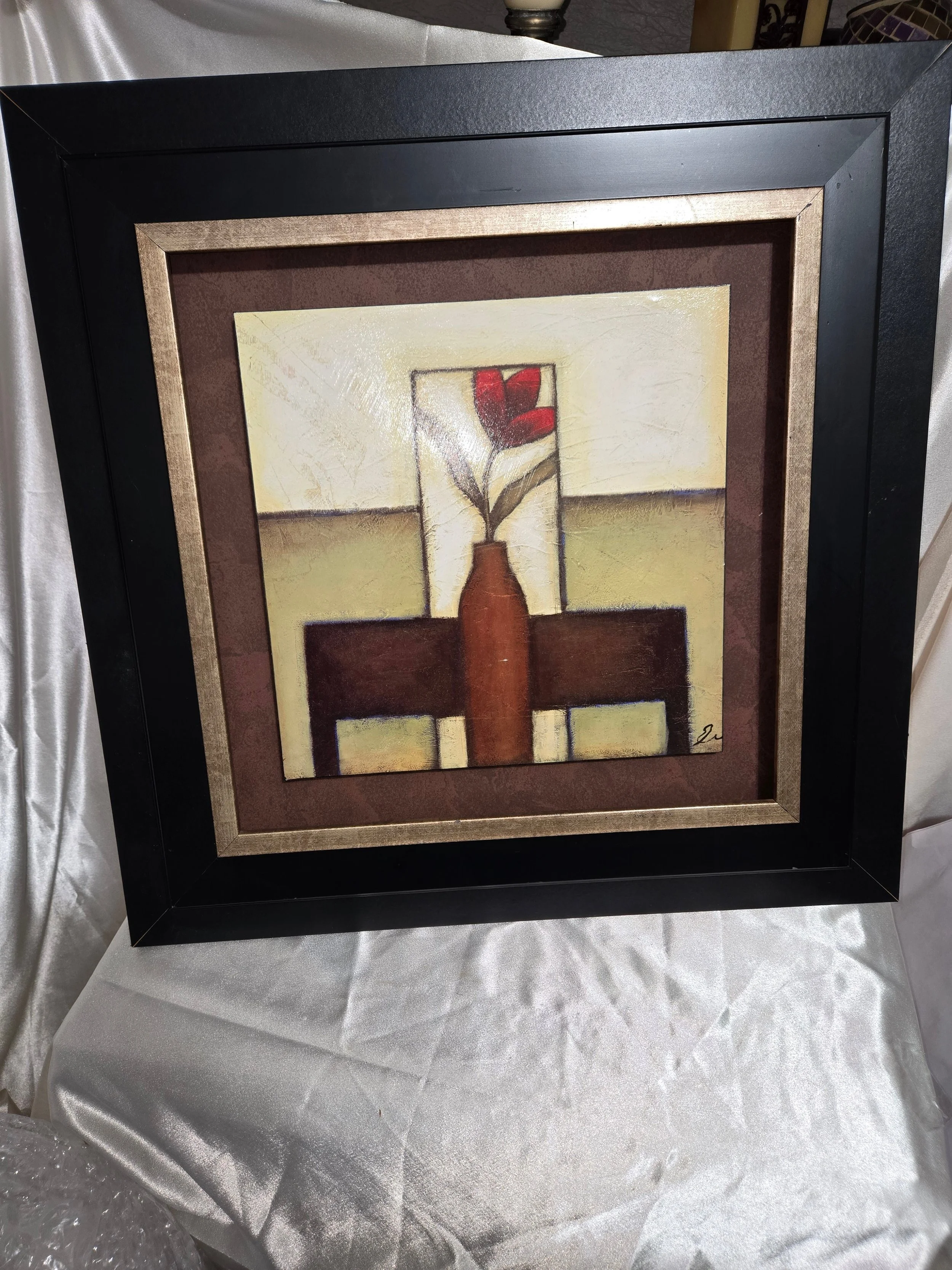 Framed signed art print by Eve Shipritser featuring a neutral still life scene.