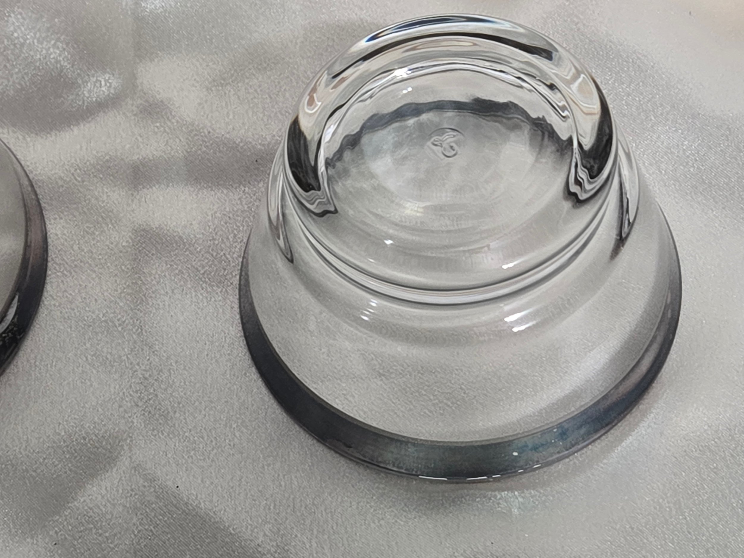 Anchor Hocking Allegro silver band glass bowls and shot glass