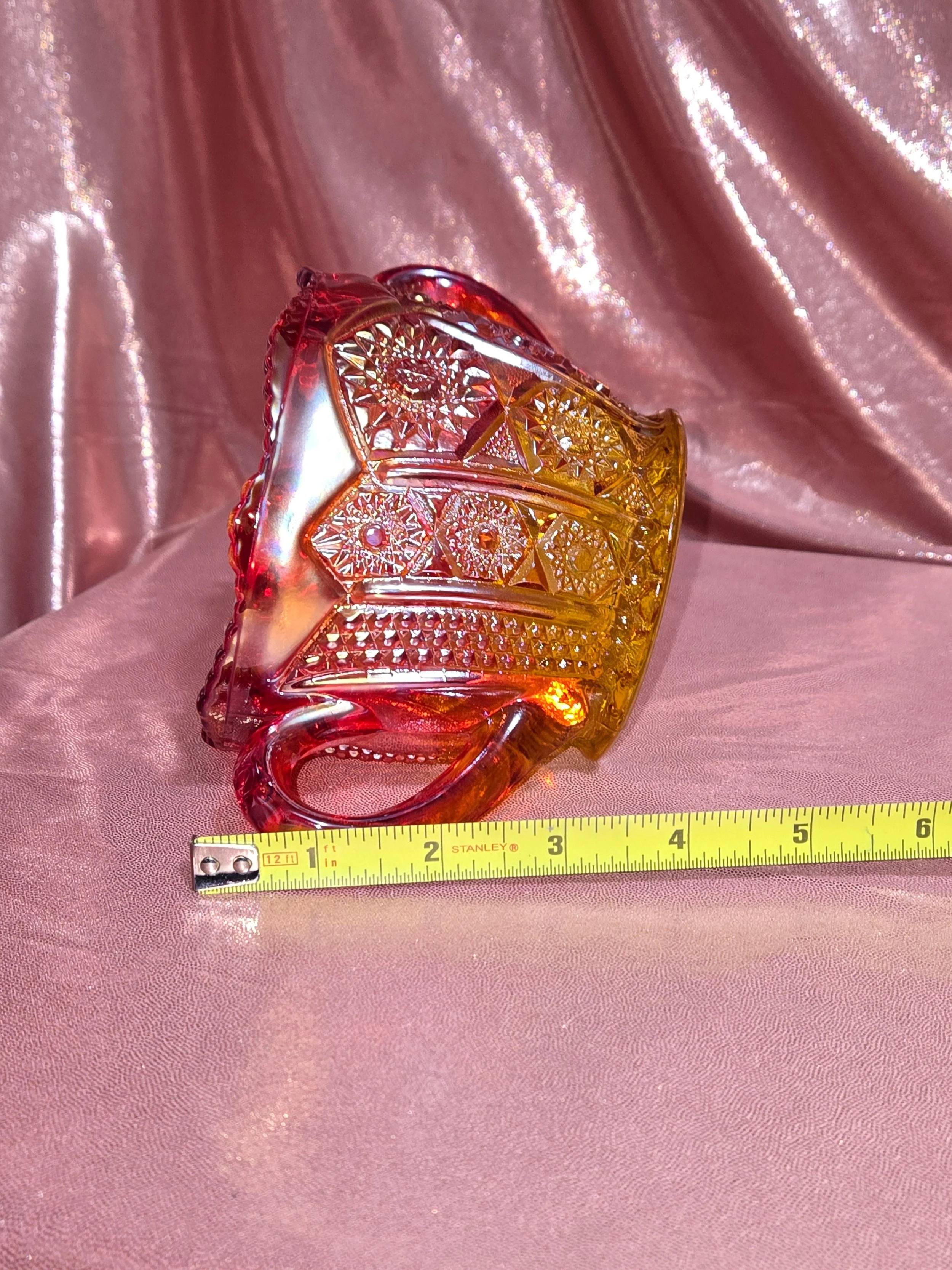 Vintage fan and star carnival glass