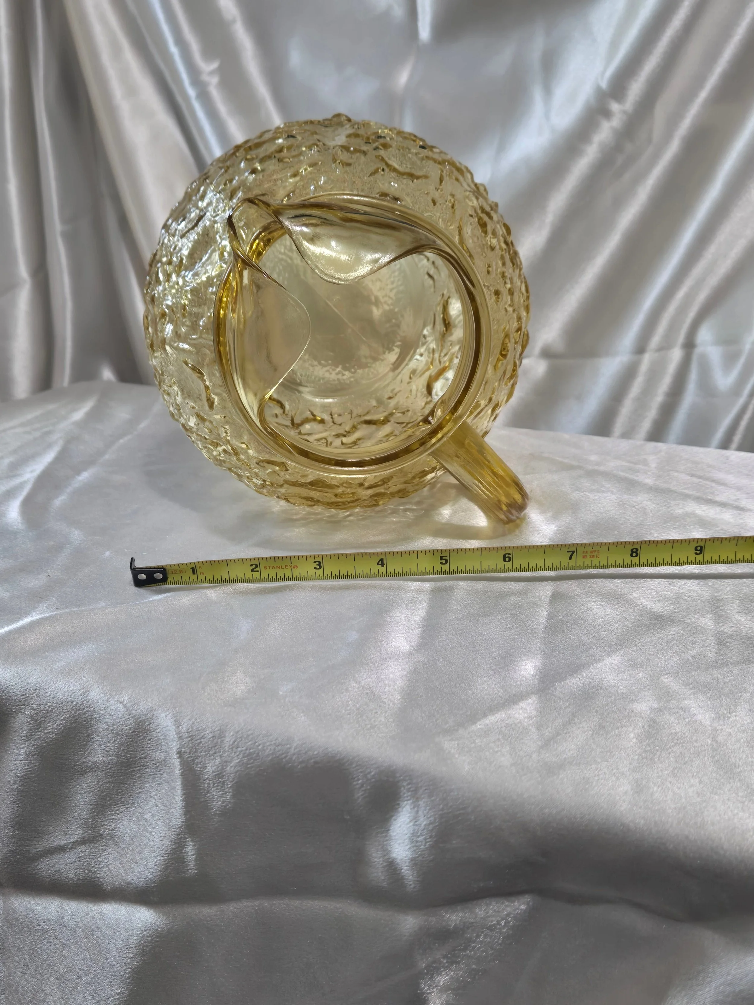 Anchor Hocking amber Lido Milano pitcher top view