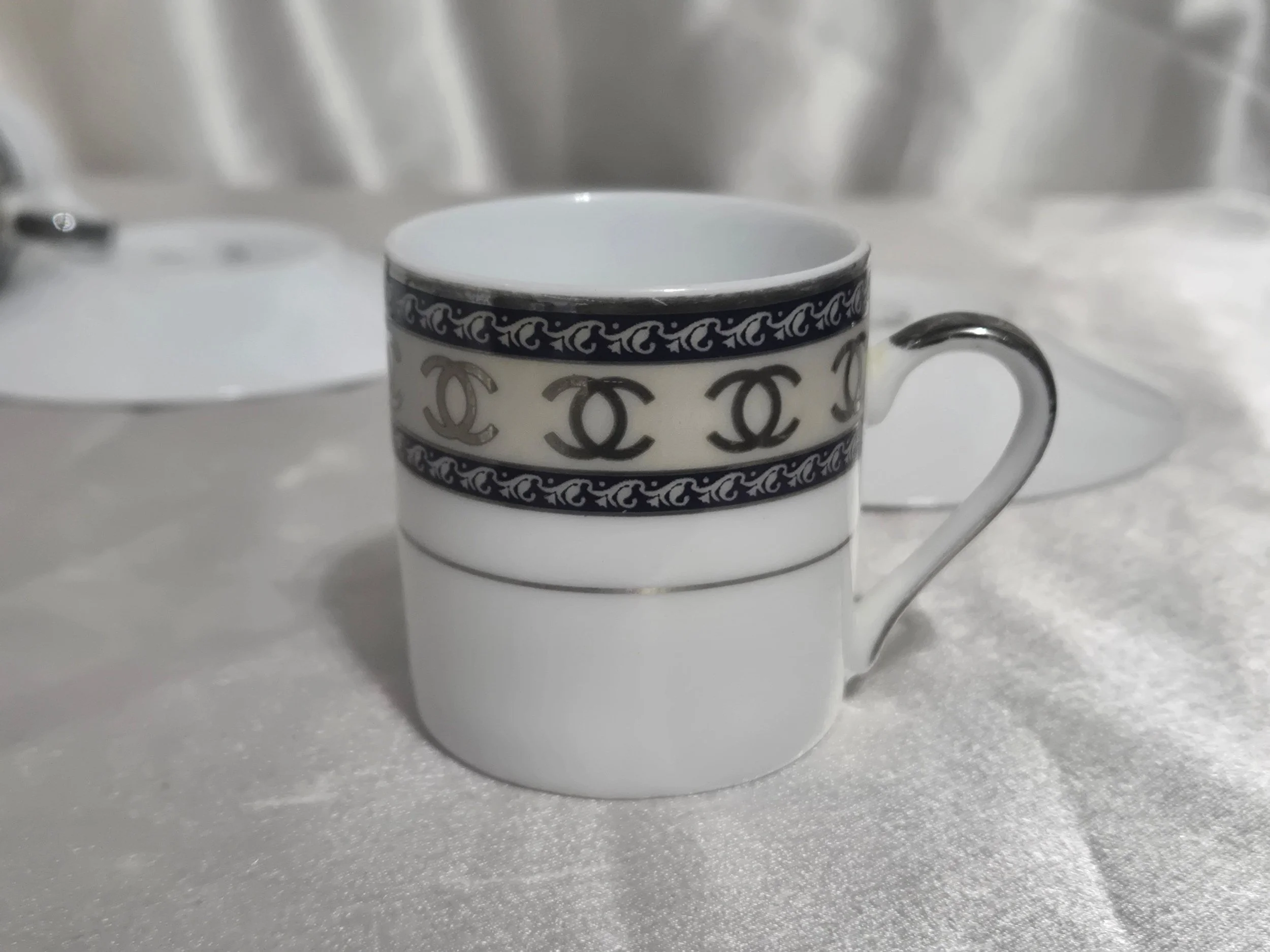 Close up of one of the cups design details