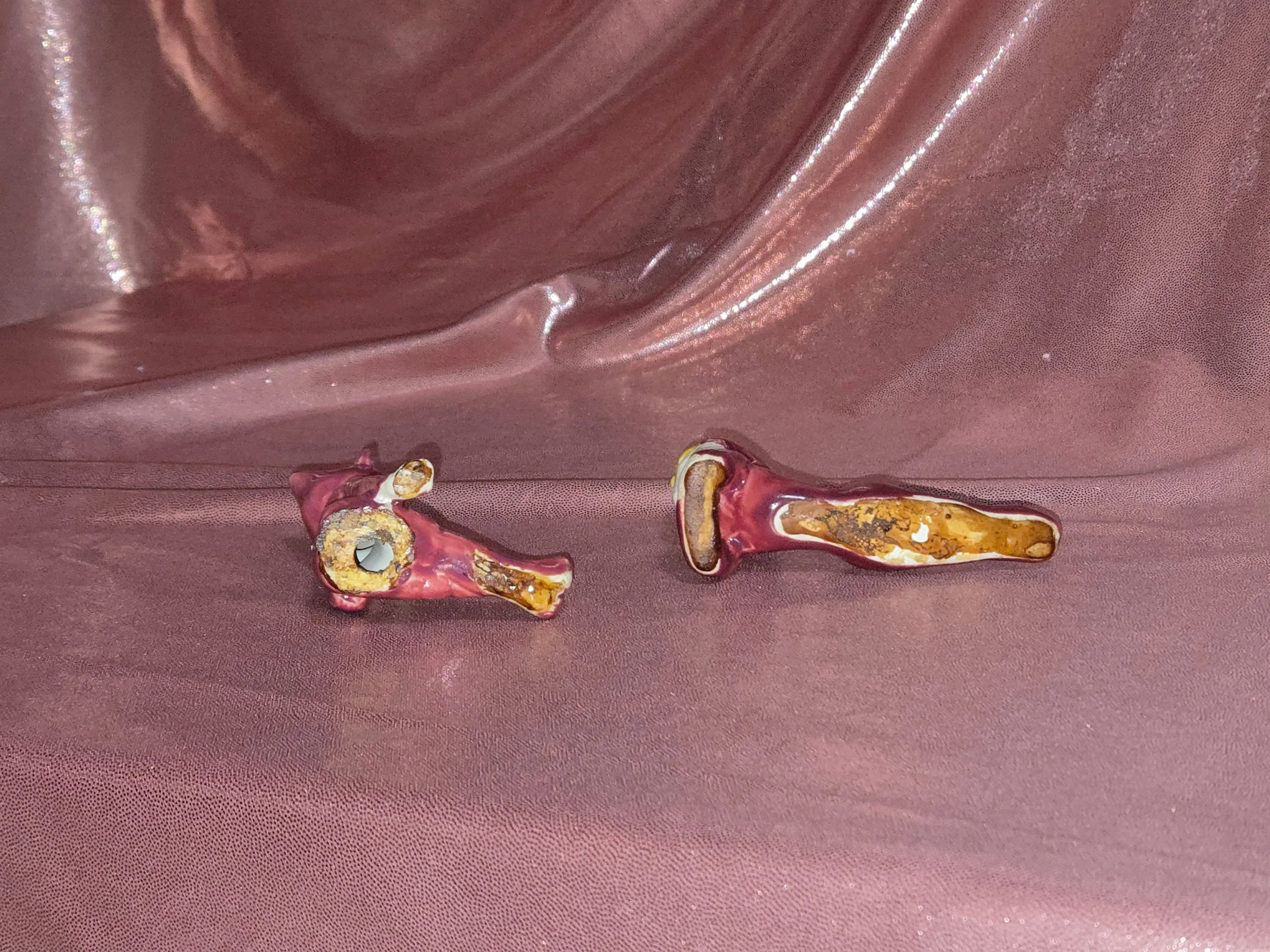 Vintage red devil pixie figurines set of two