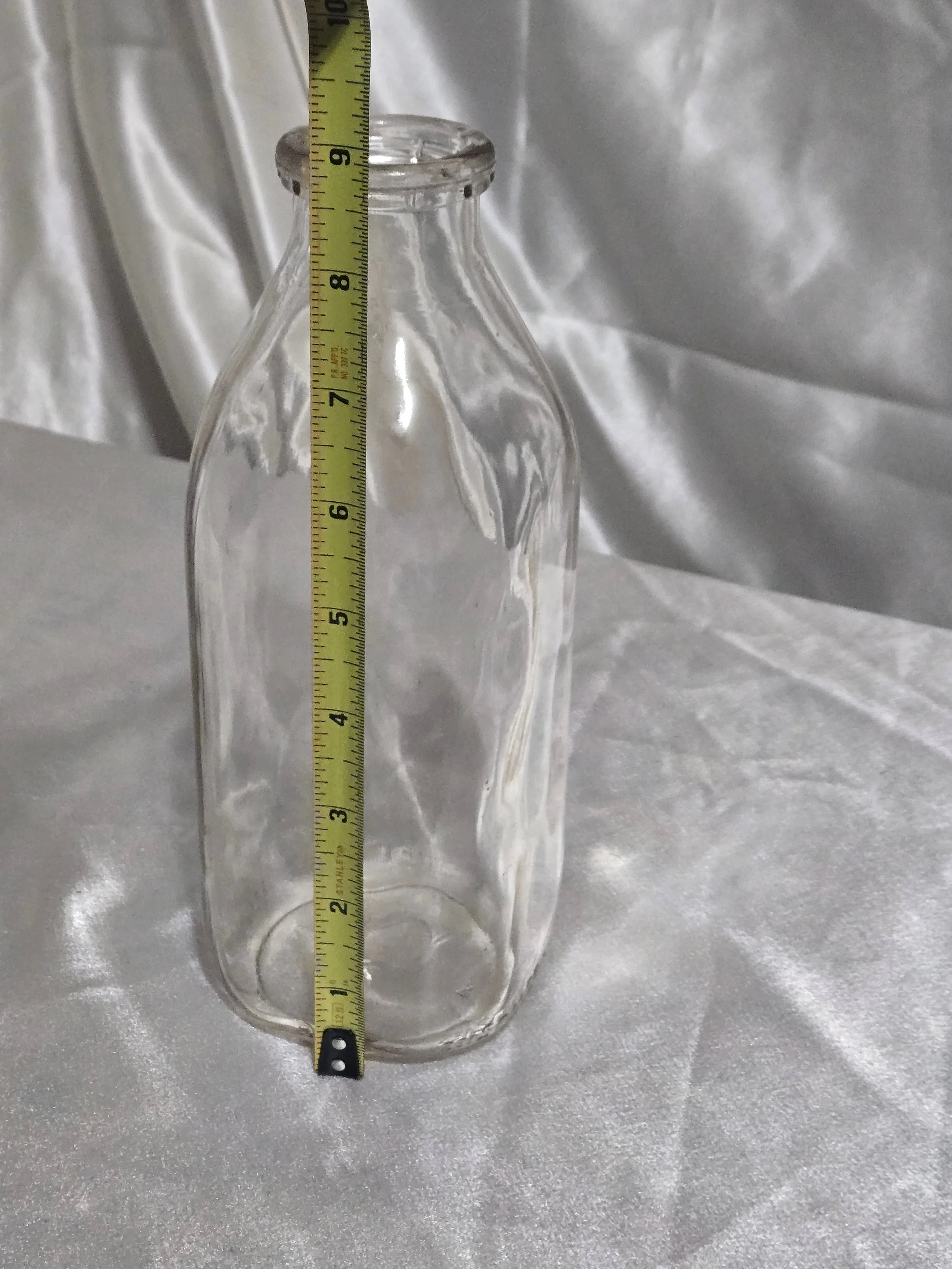 Midcentury glass milk bottle, retro display collectible