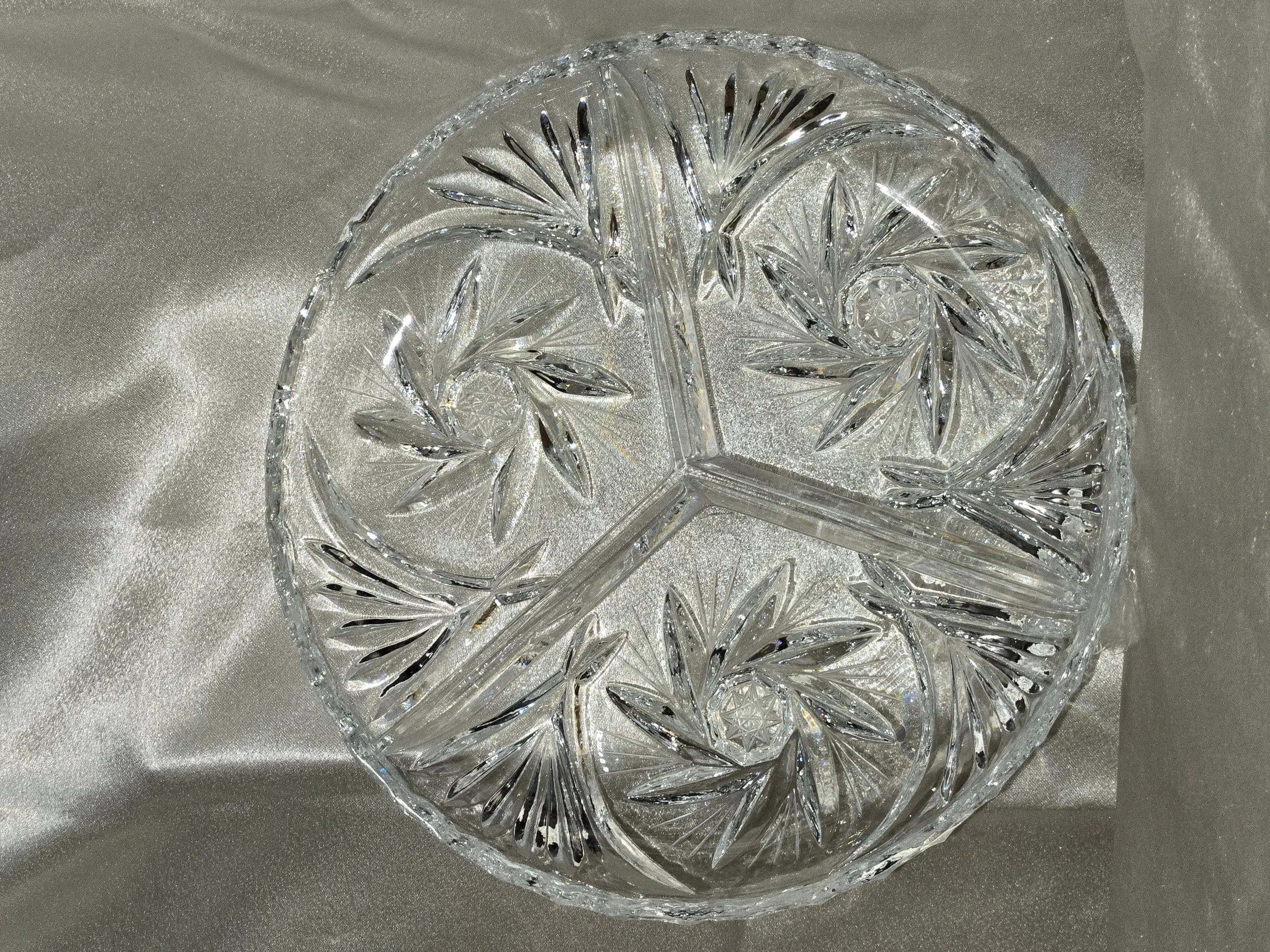 Star of David pinwheel crystal serving tray