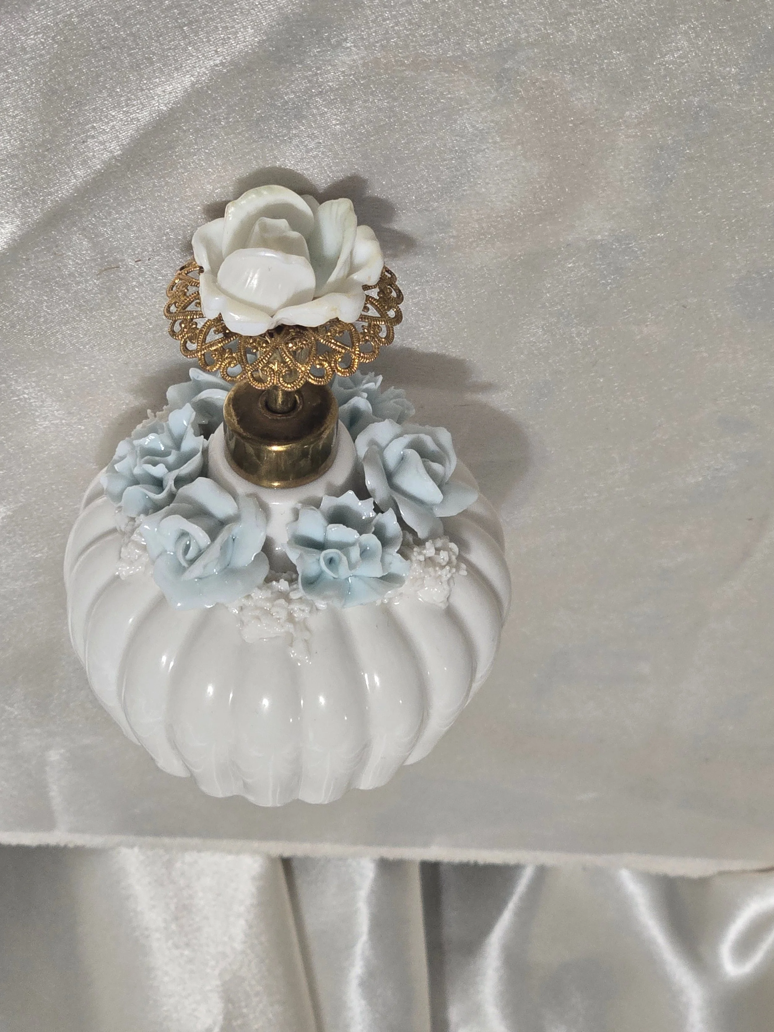 Floral vintage perfume bottle vanity decor