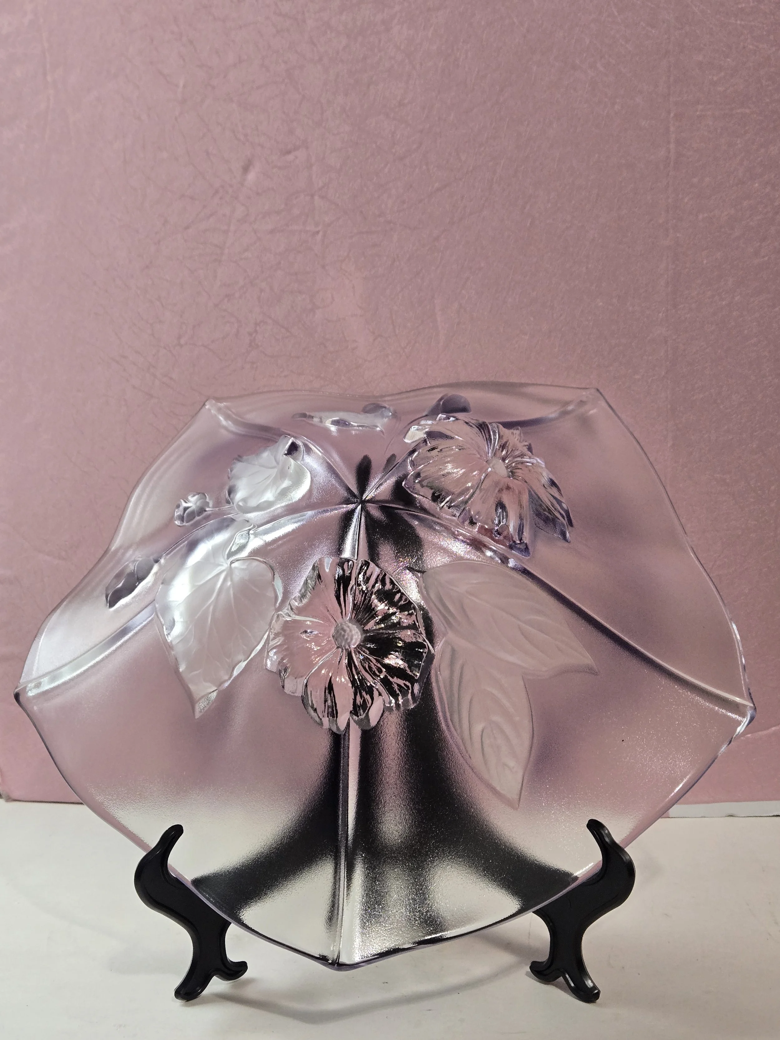 Vintage Mikasa Calypso Pastel Floral Glass Bowl Walther Glas West Germany