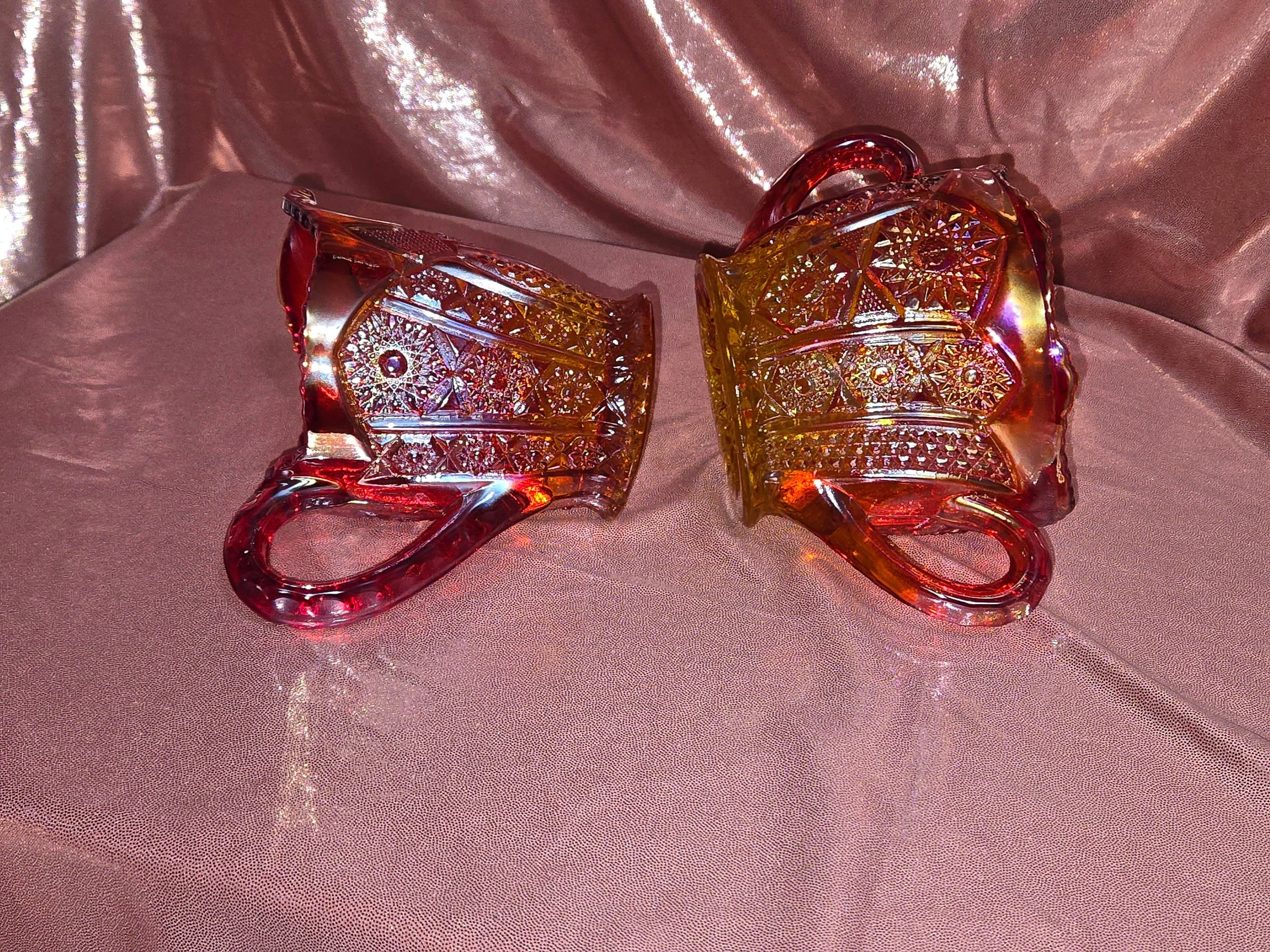 Indiana Glass Heirloom carnival sugar creamer