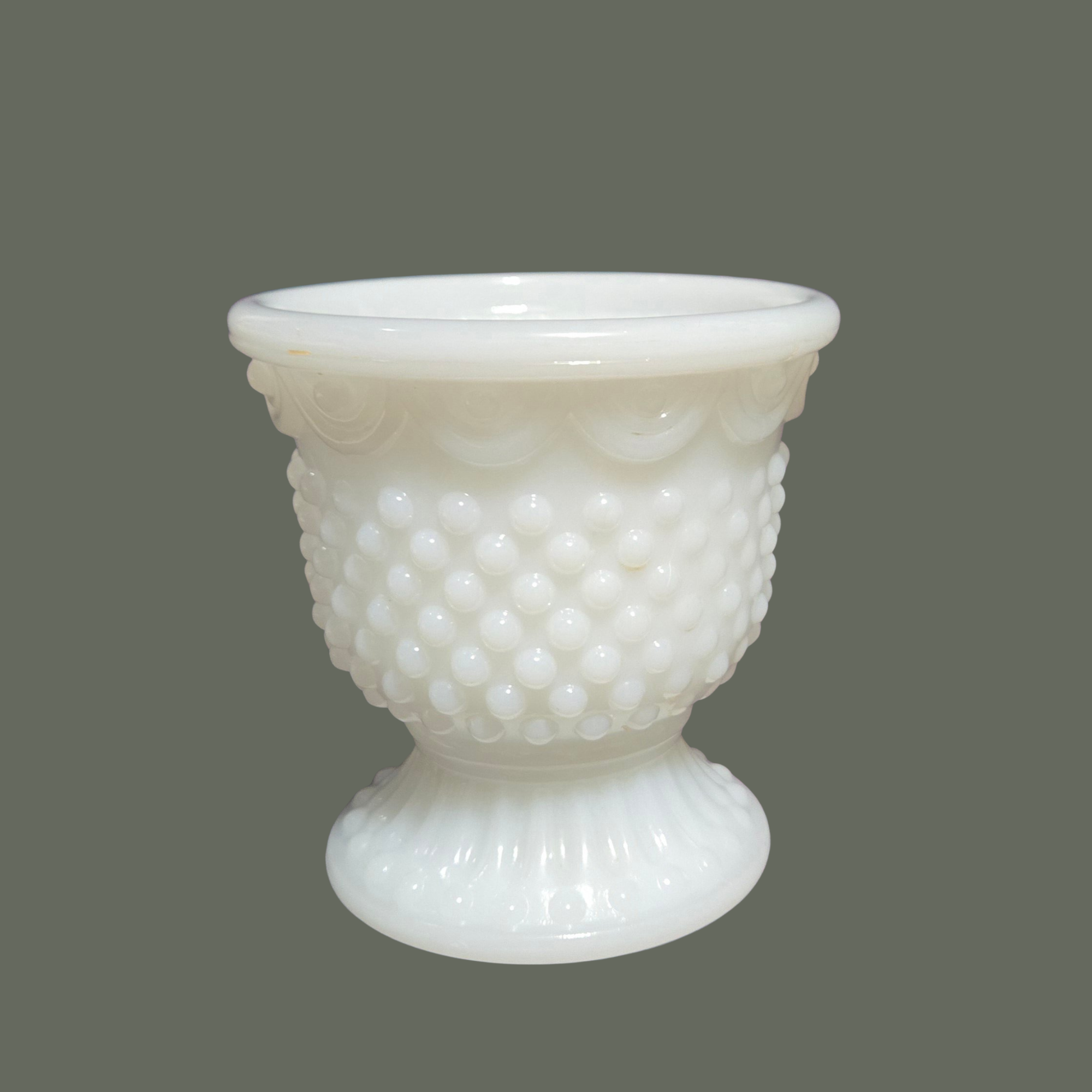 Vintage Avon 1973 Hobnail Milk Glass Fairy Lamp Base Candle Holder