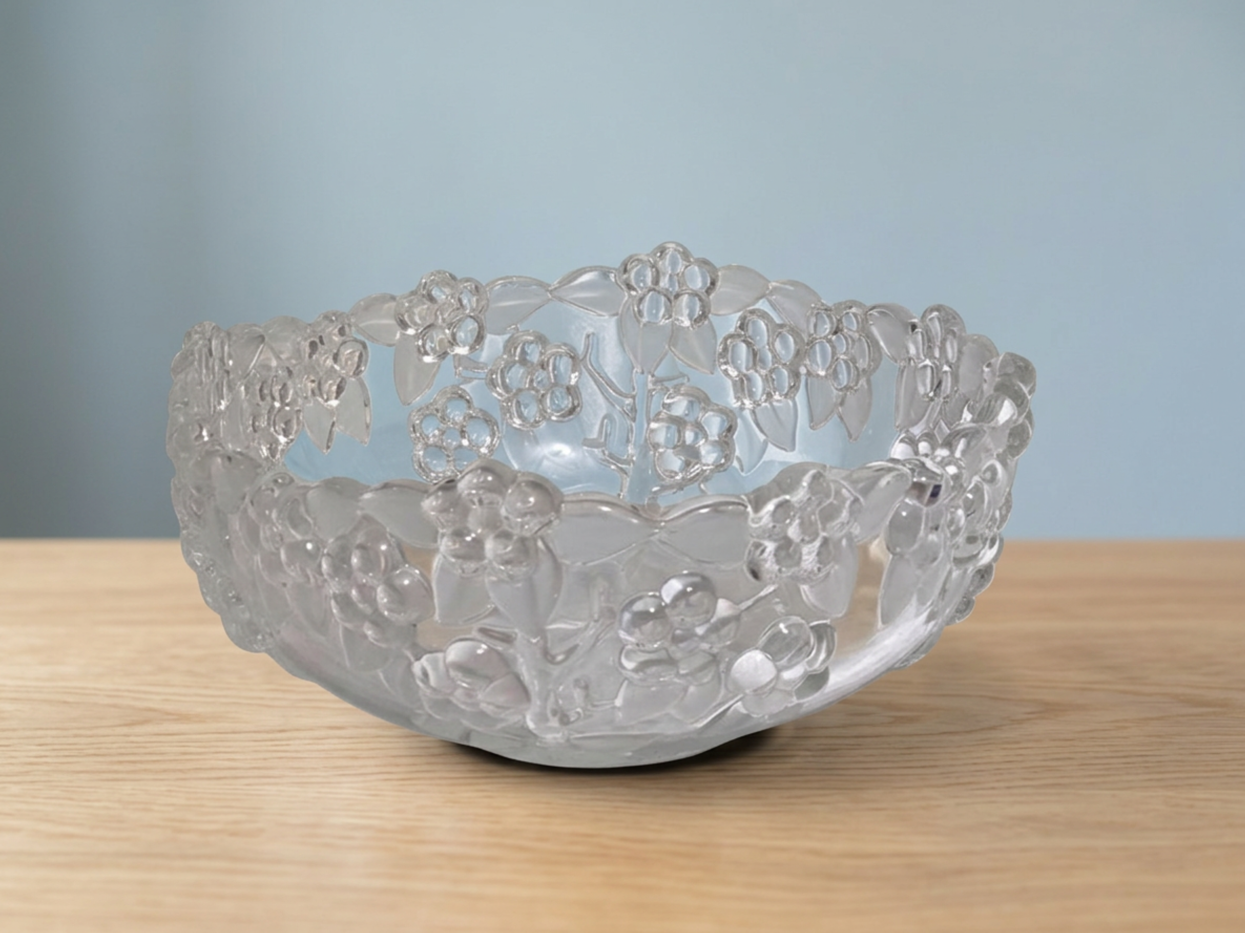 Vintage Mikasa Carmen 8.5" Crystal Bowl • Walther Glas Frosted Floral Serving Bowl