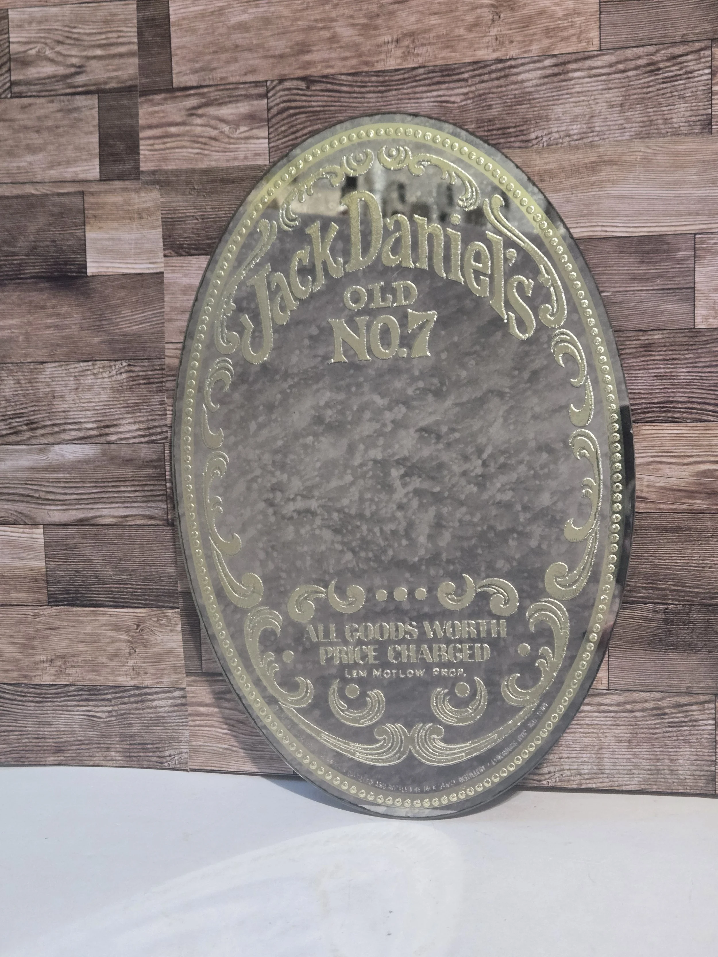 Vintage Jack Daniel’s Old No. 7 Advertising Mirror Beeco Bar Decor