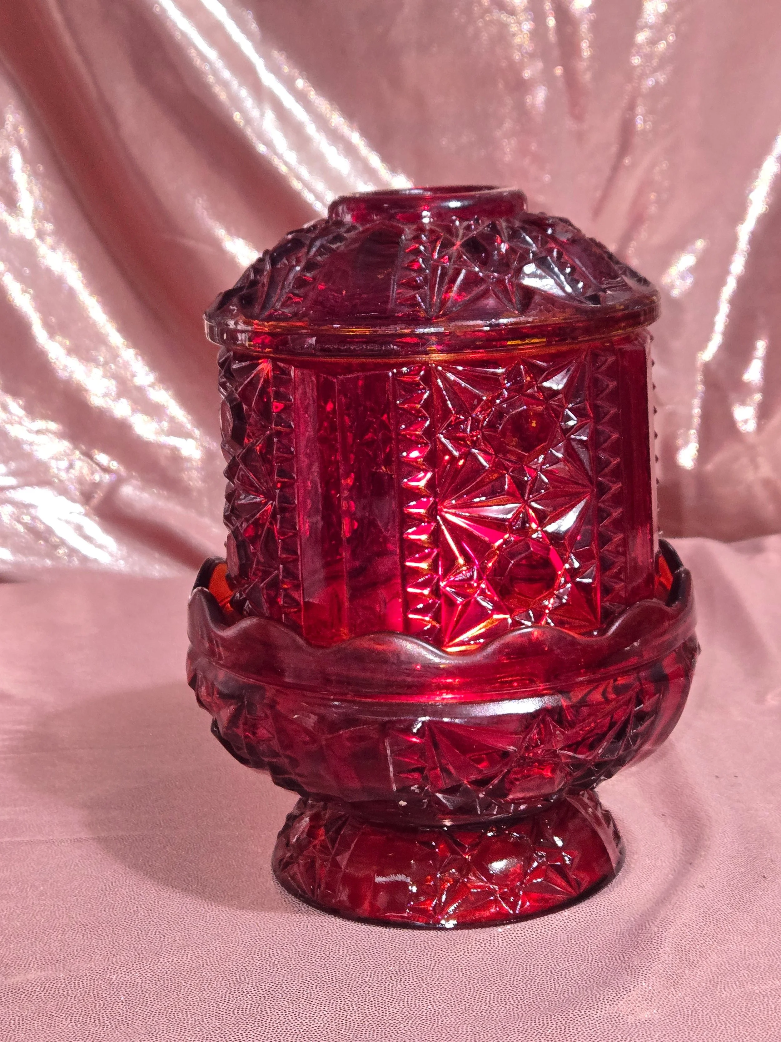 Vintage Indiana Glass fairy lamp set