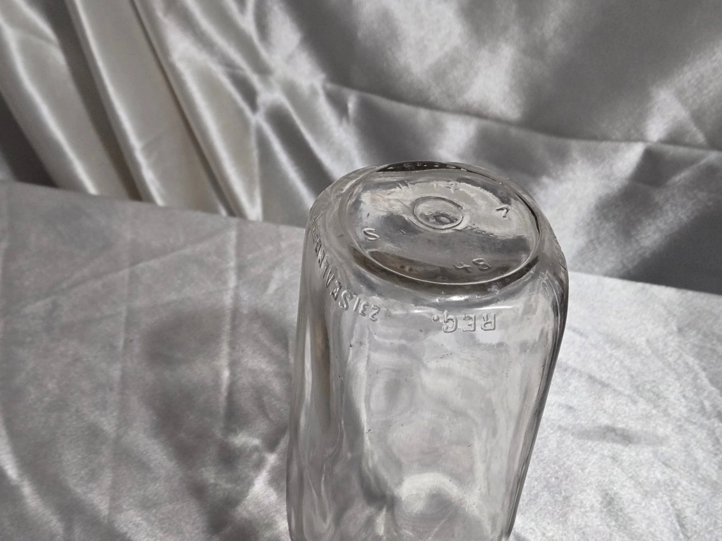 Vintage glass milk bottle, retro collectible home decor