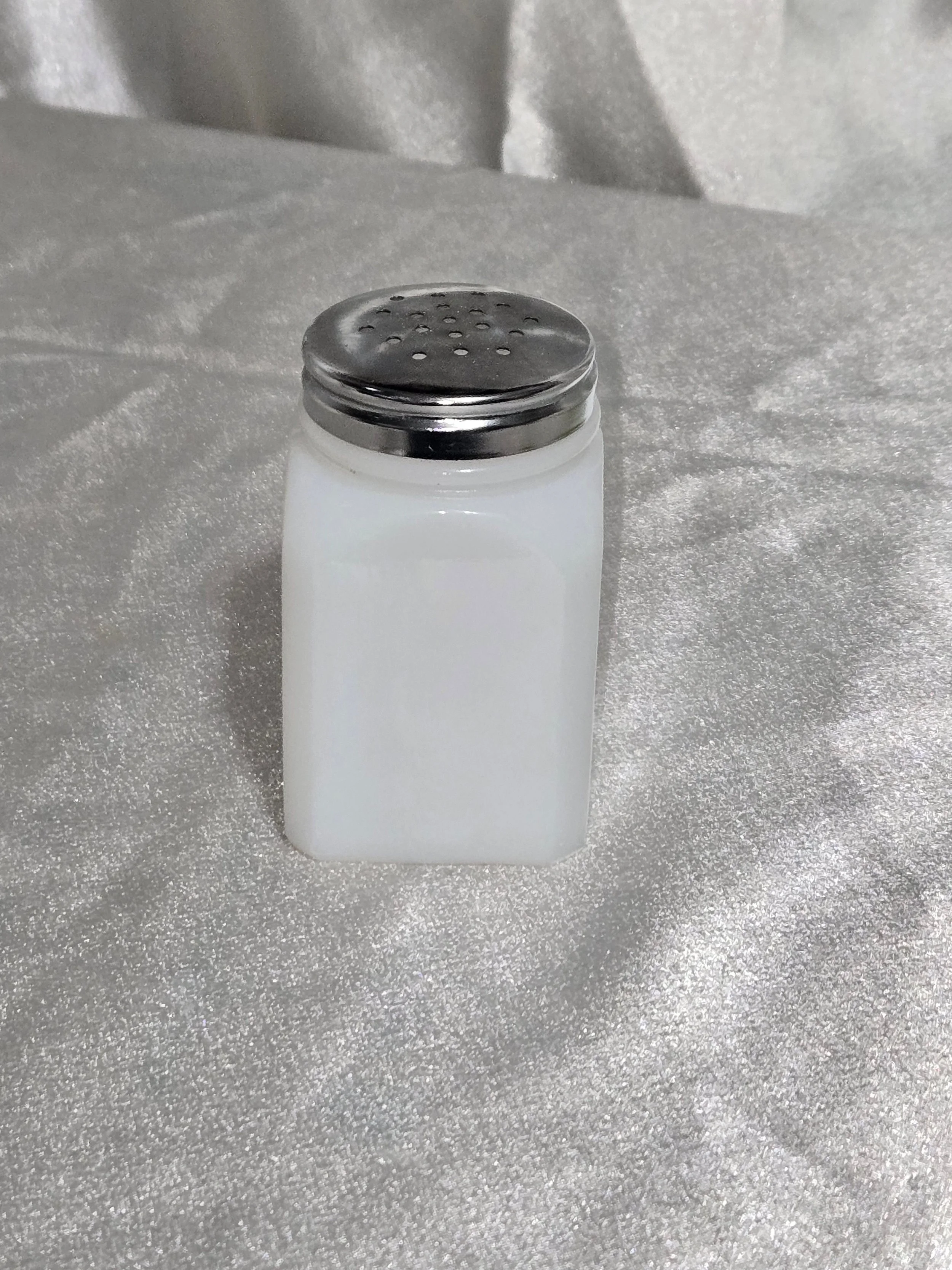 Vintage white milk glass shaker
