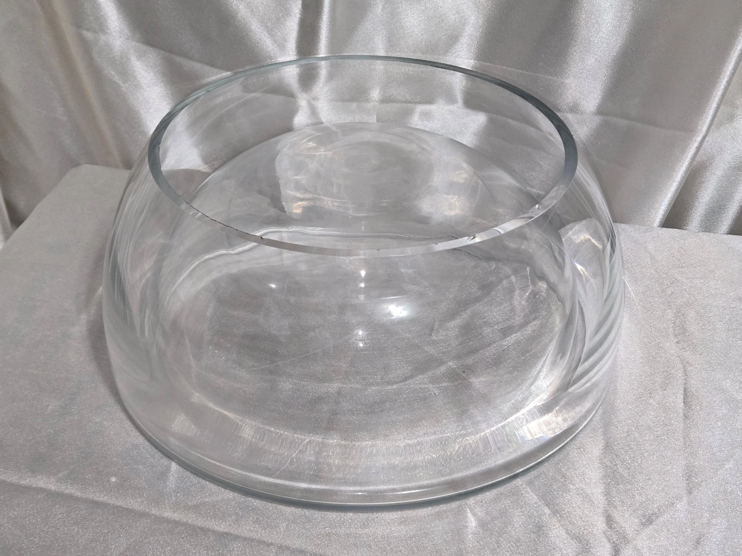 Vintage Clear Glass Double Wall Reversible Centerpiece Bowl Vase