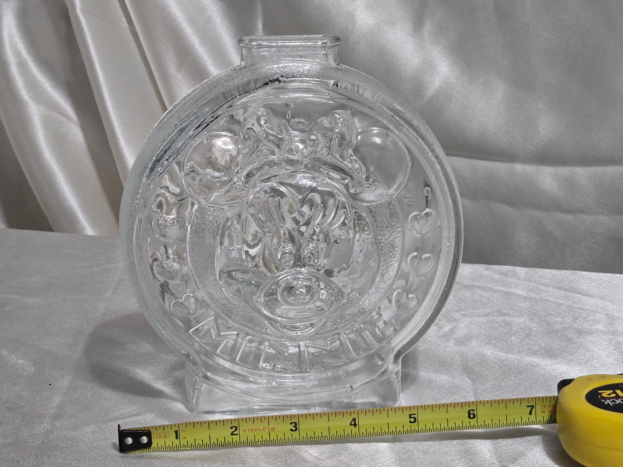 Midcentury Glass Disney coin bank piece, retro display collectible