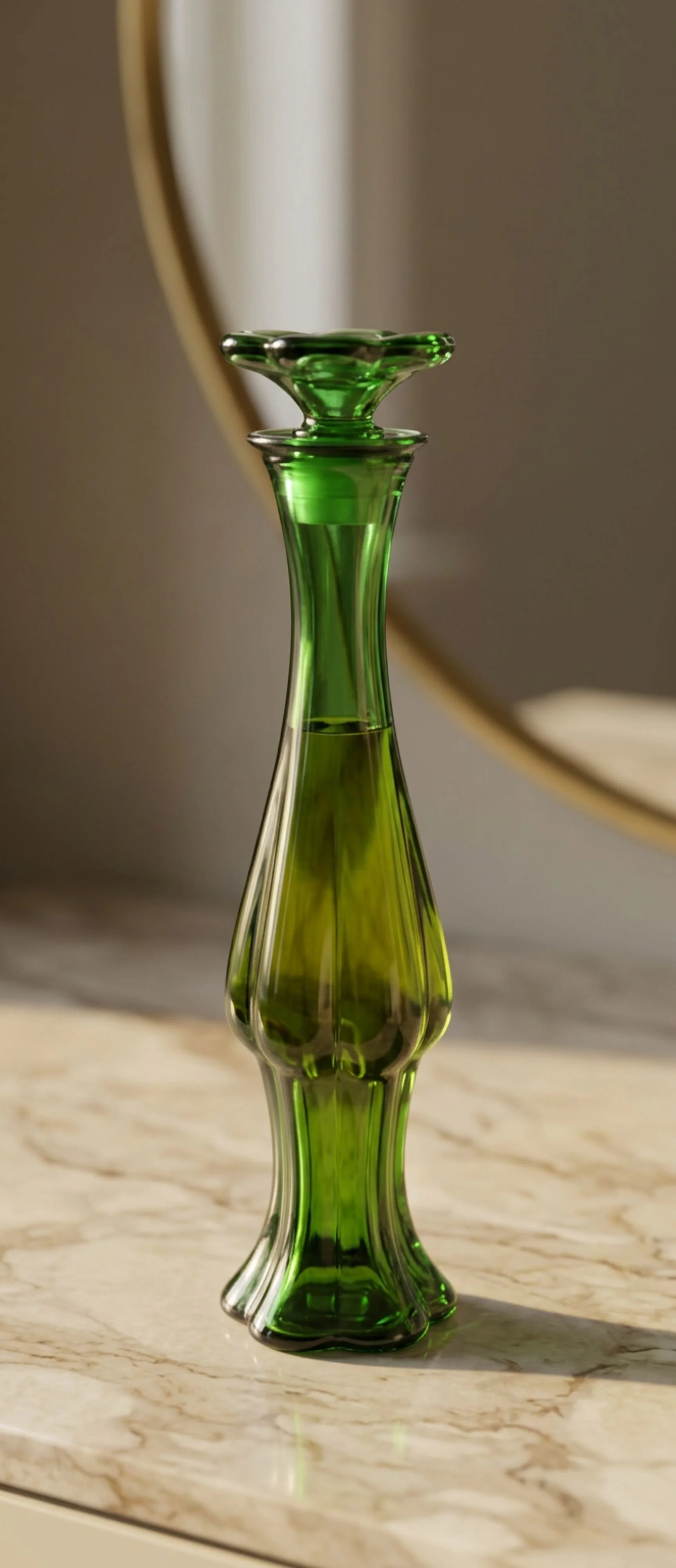 Vintage Emerald Glass Bud Vase • Avon Topaze Cologne Decanter • Mid Century Decor