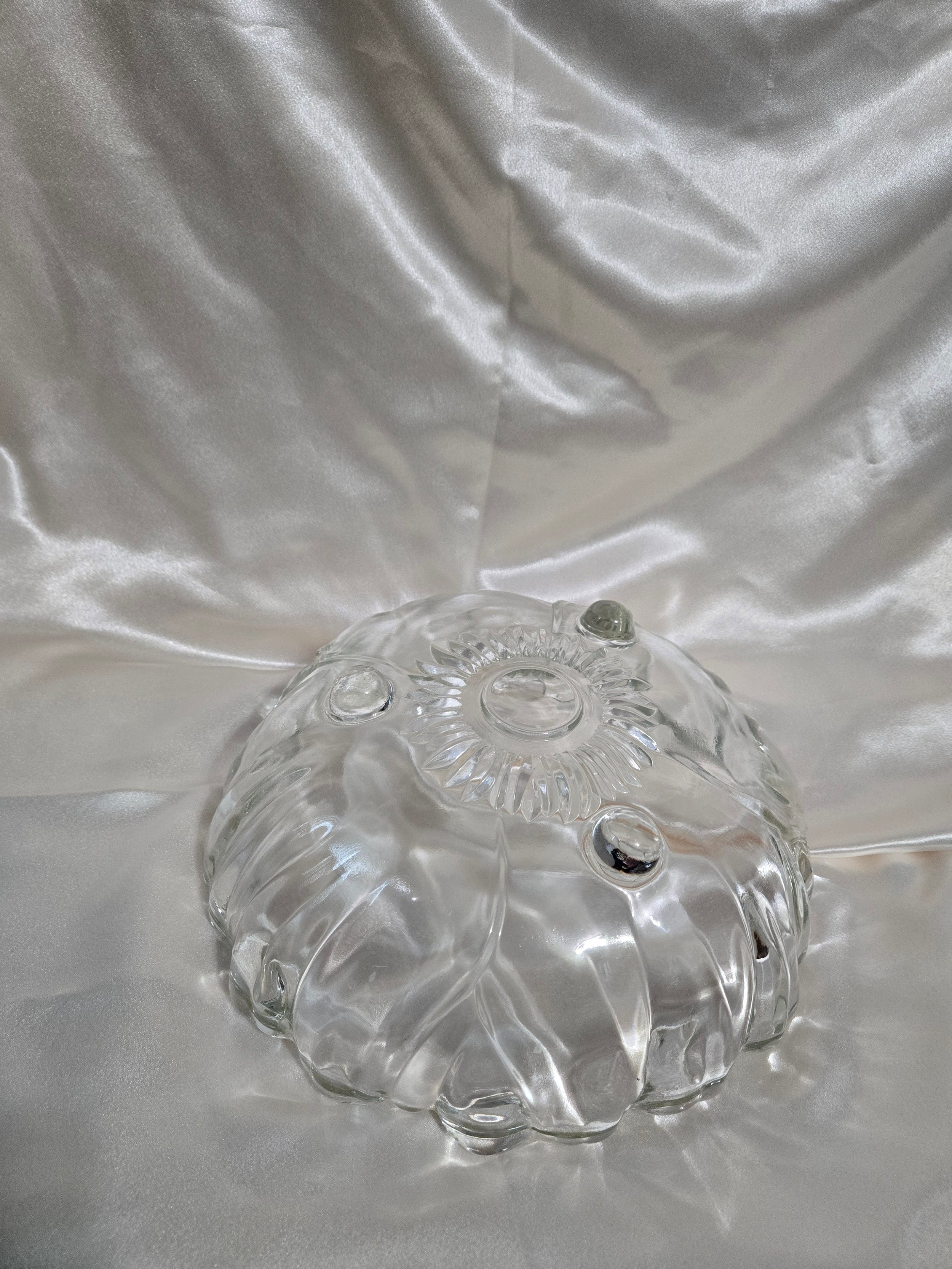 Decorative vintage pressed glass centerpiece bowl