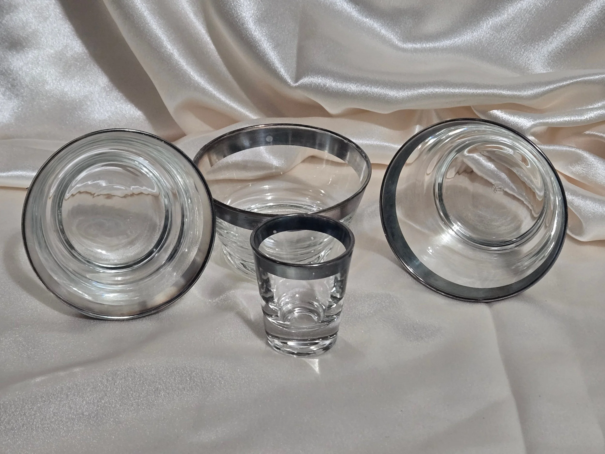 Mid century Anchor Hocking glass barware set