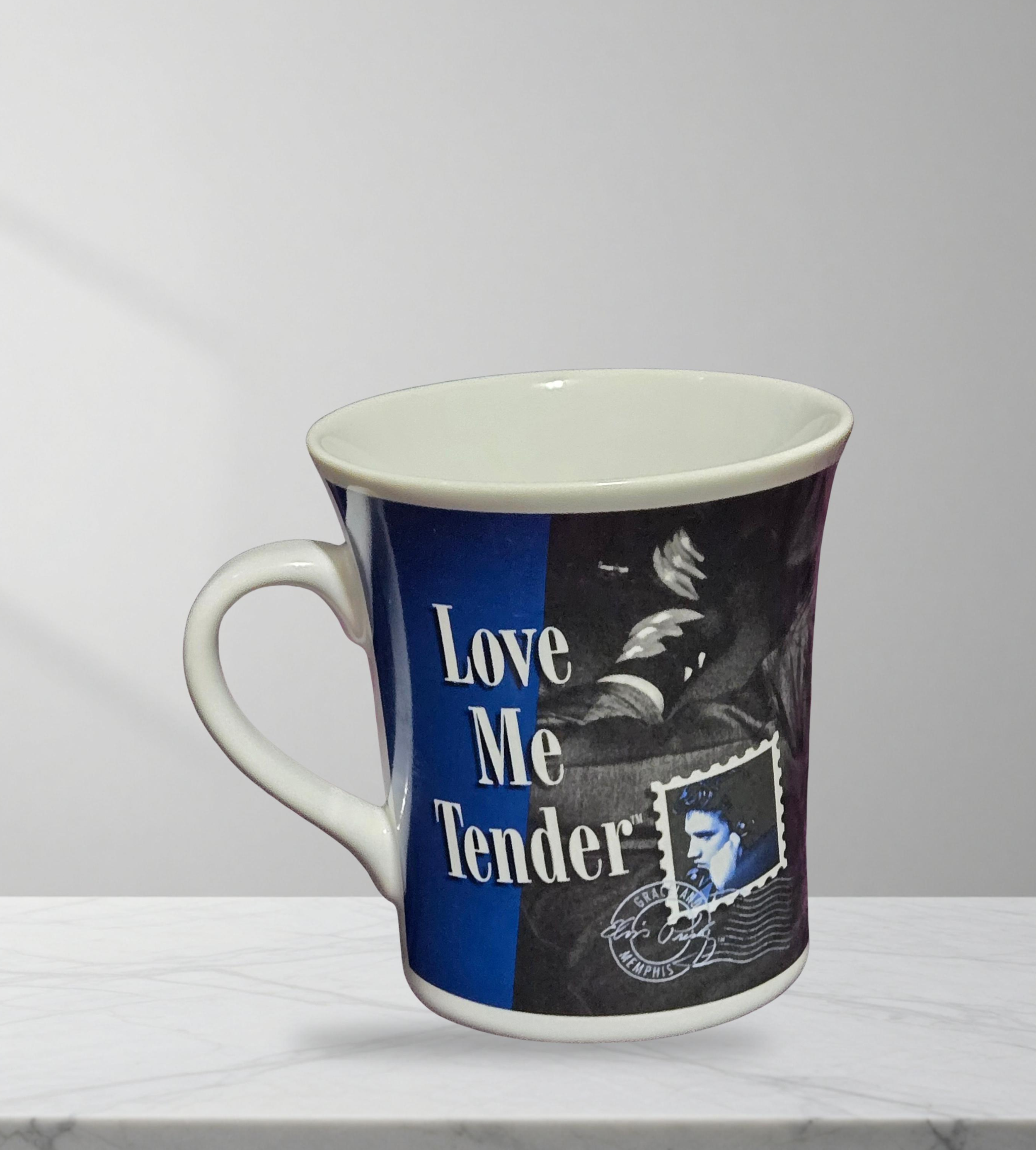 Vintage 2003 Elvis Presley Love Me Tender Coffee Mug, Wertheimer Collection Ceramic Cup
