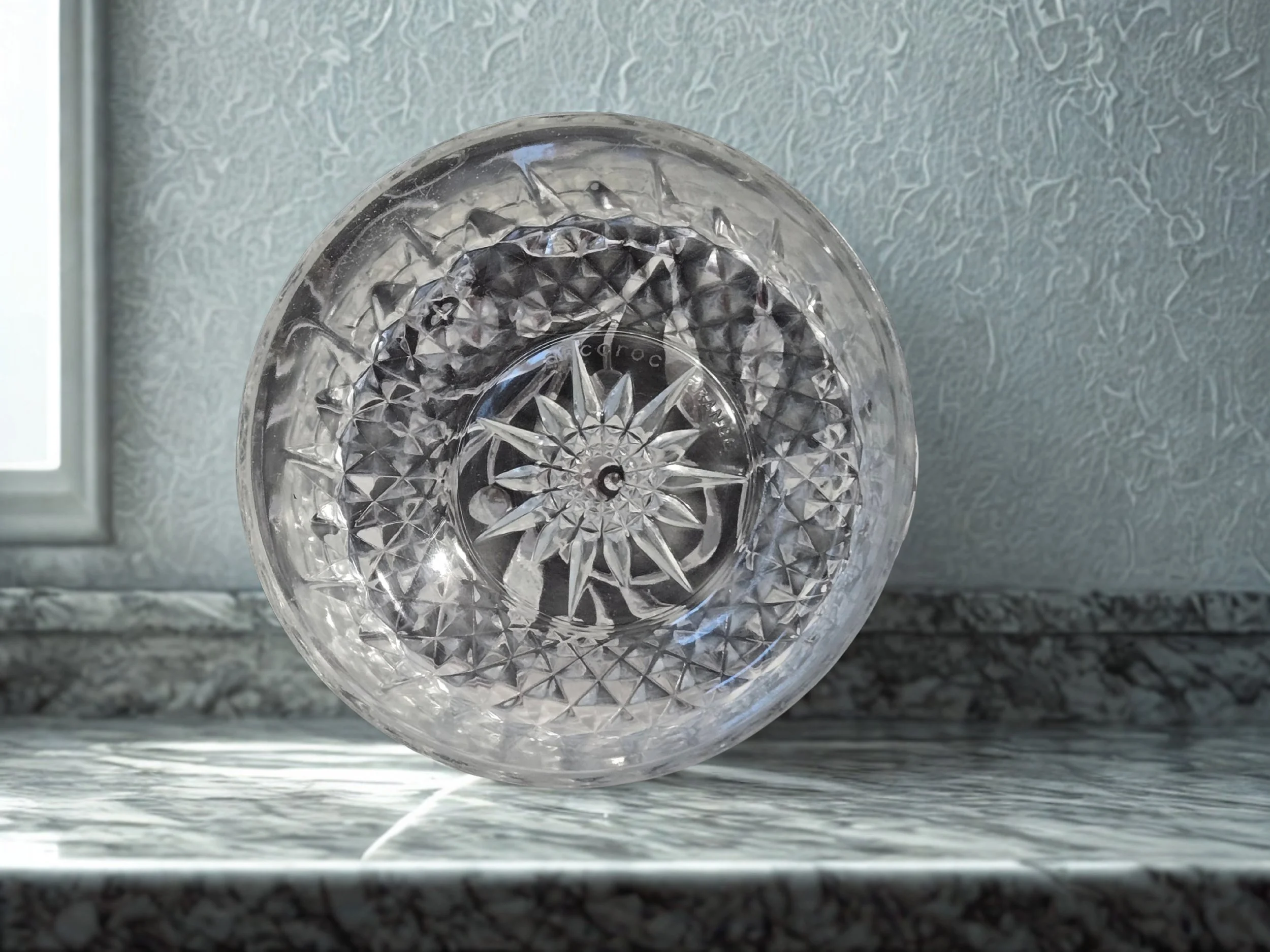 Vintage Arcoroc Diamant Glass Bowl, France Clear Starburst Candy Dish