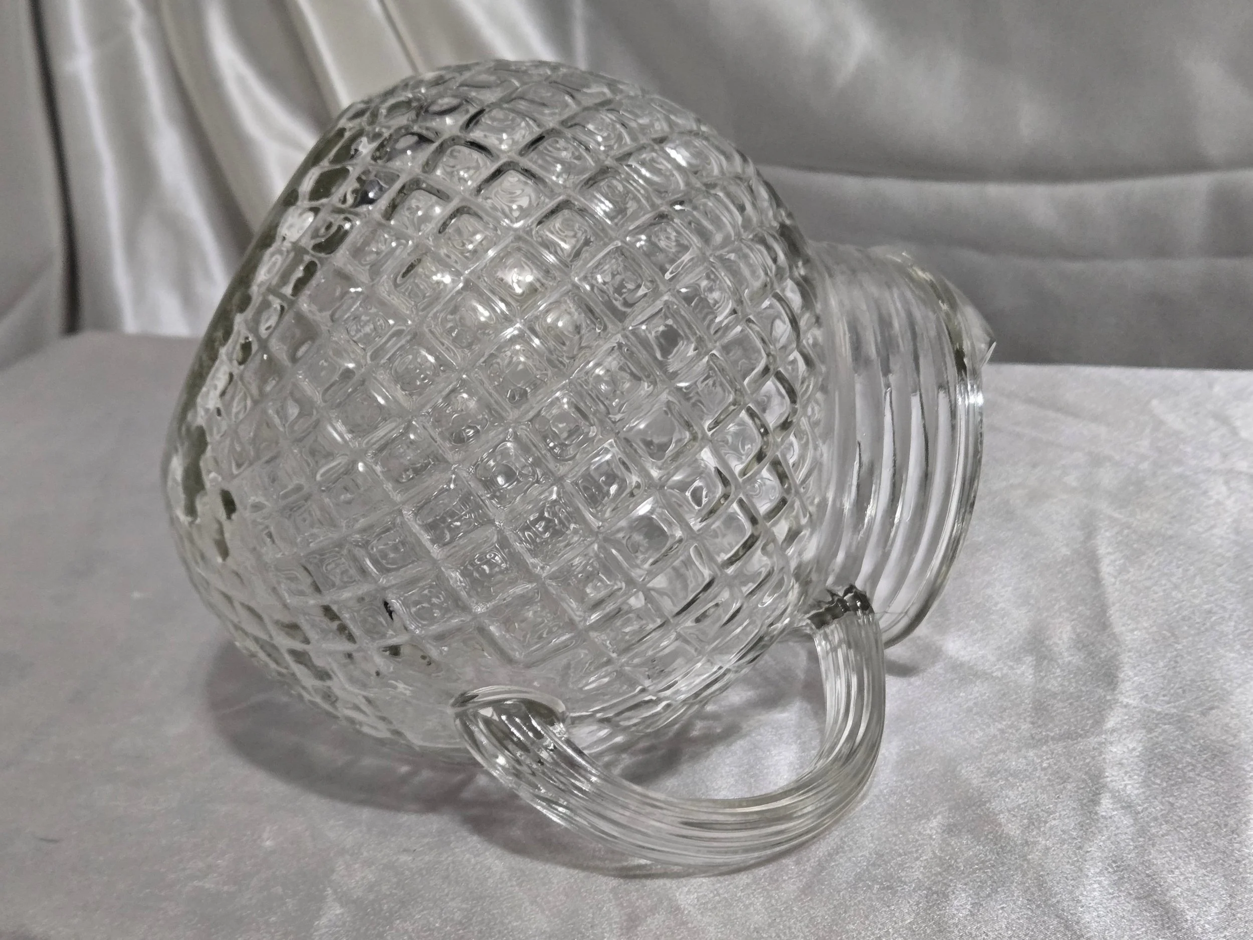 Vintage Anchor Hocking Waterford Waffle pitcher, retro collectible home decor