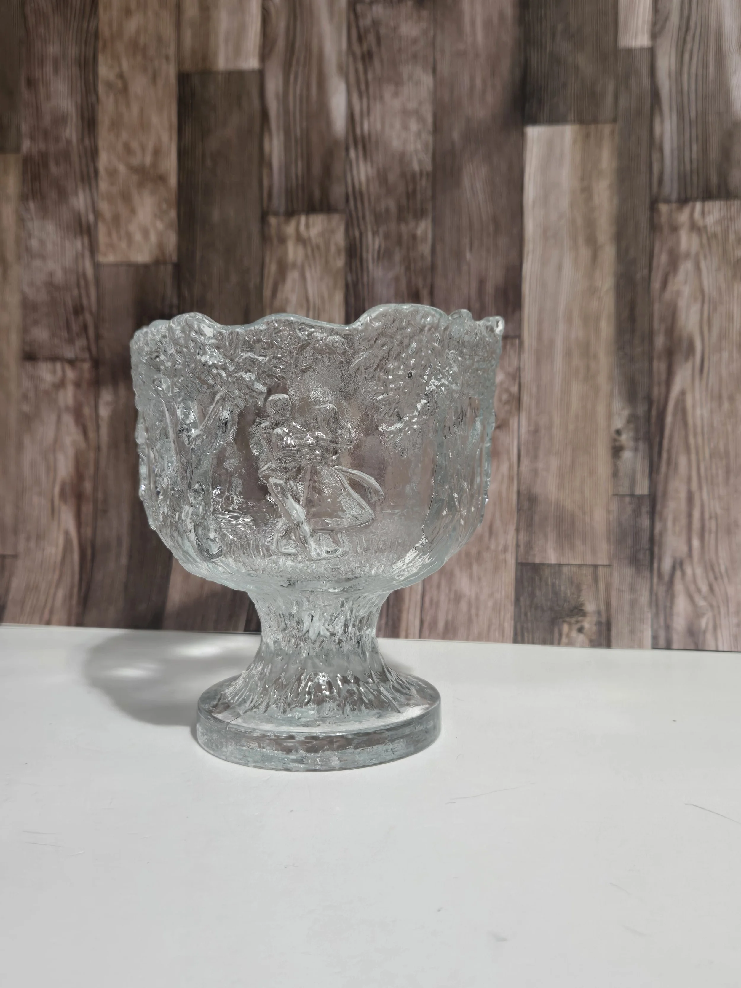 Vintage Kosta Boda Rhapsody Bowl • Kjell Engman Swedish Art Glass, UV Reactive Dancing Couples