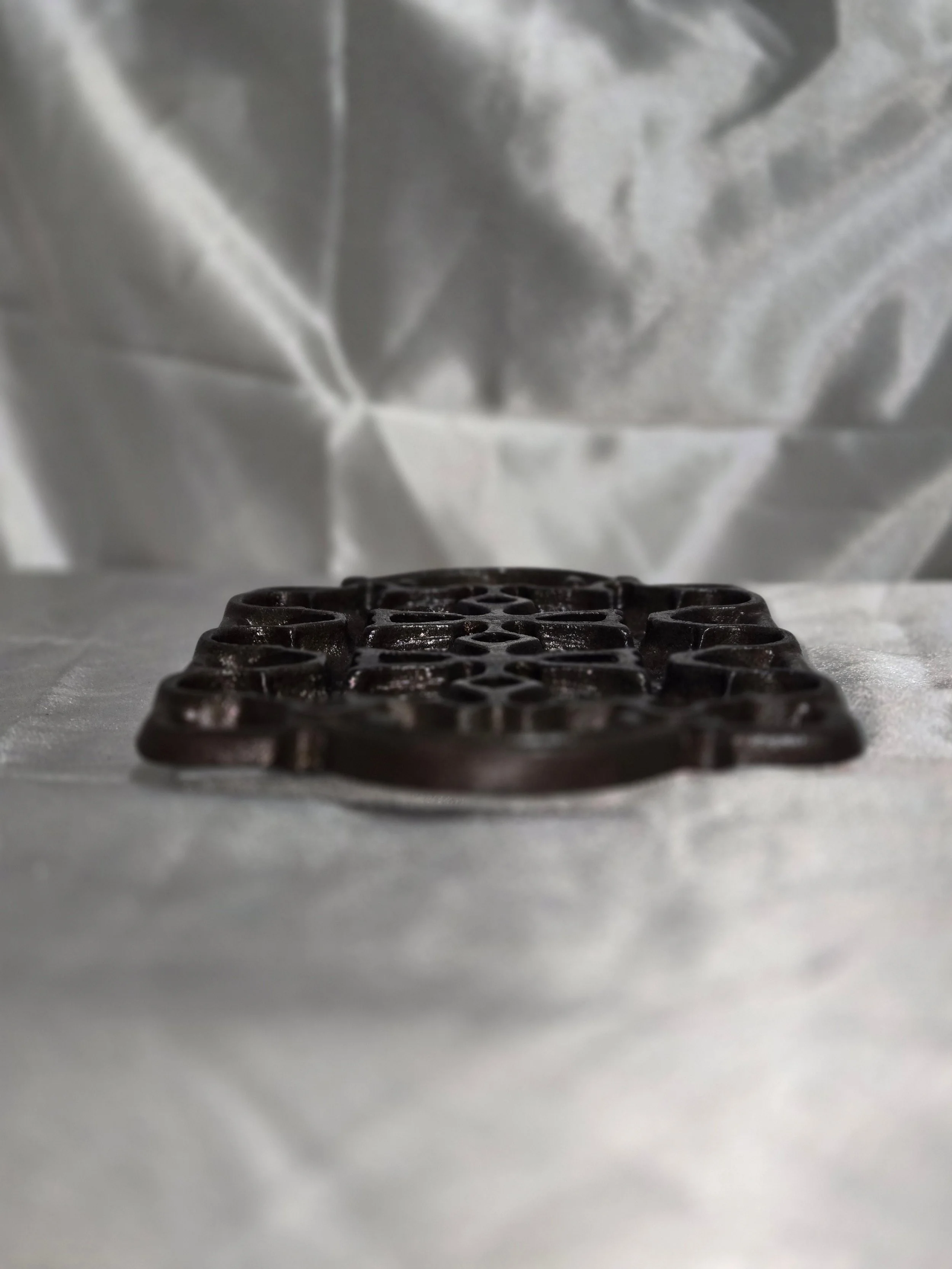 Heavy vintage cast iron gingerbread cookie mold
