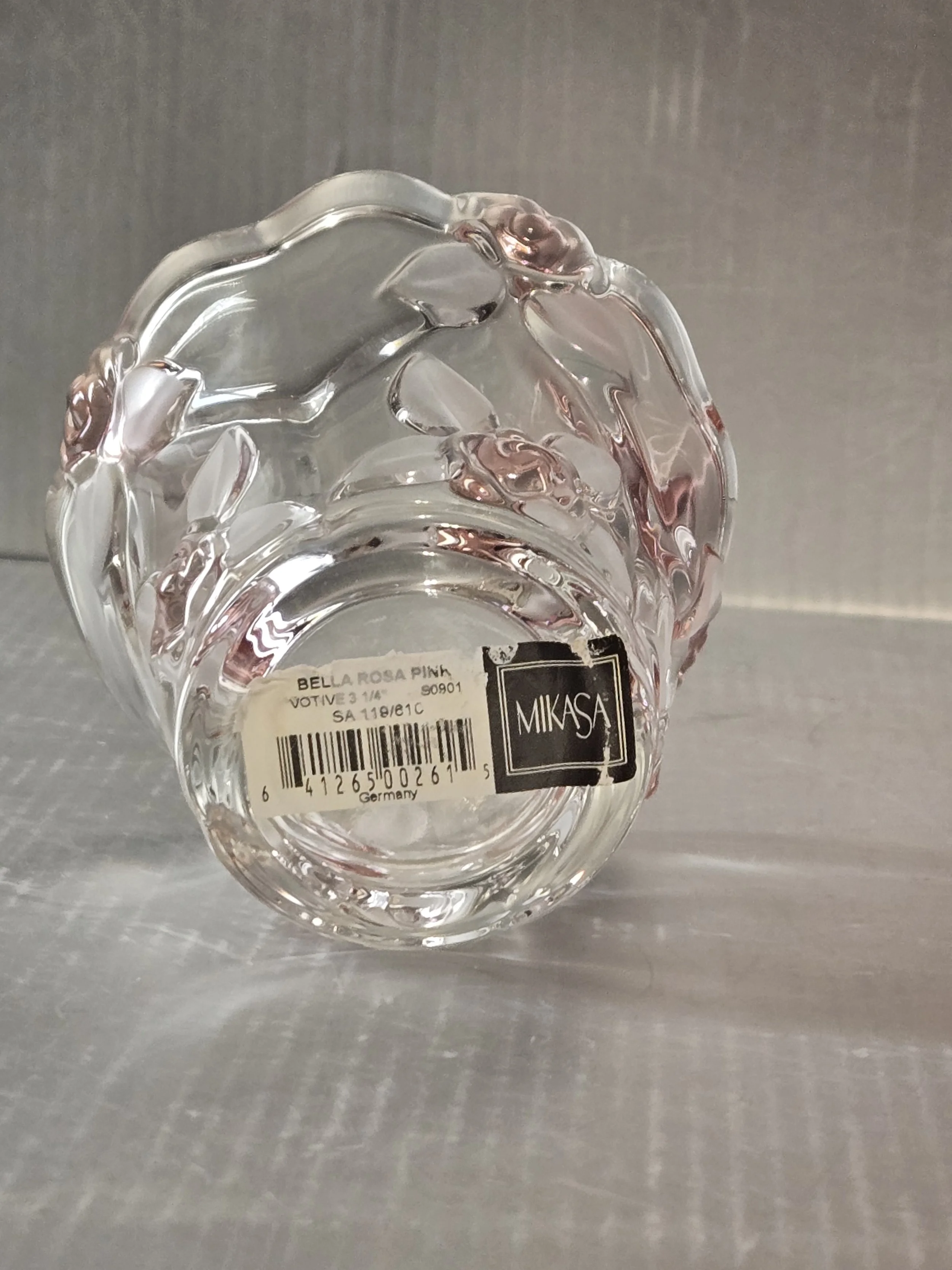 Bottom view showing Mikasa Bella Rosa sticker Made in Germany