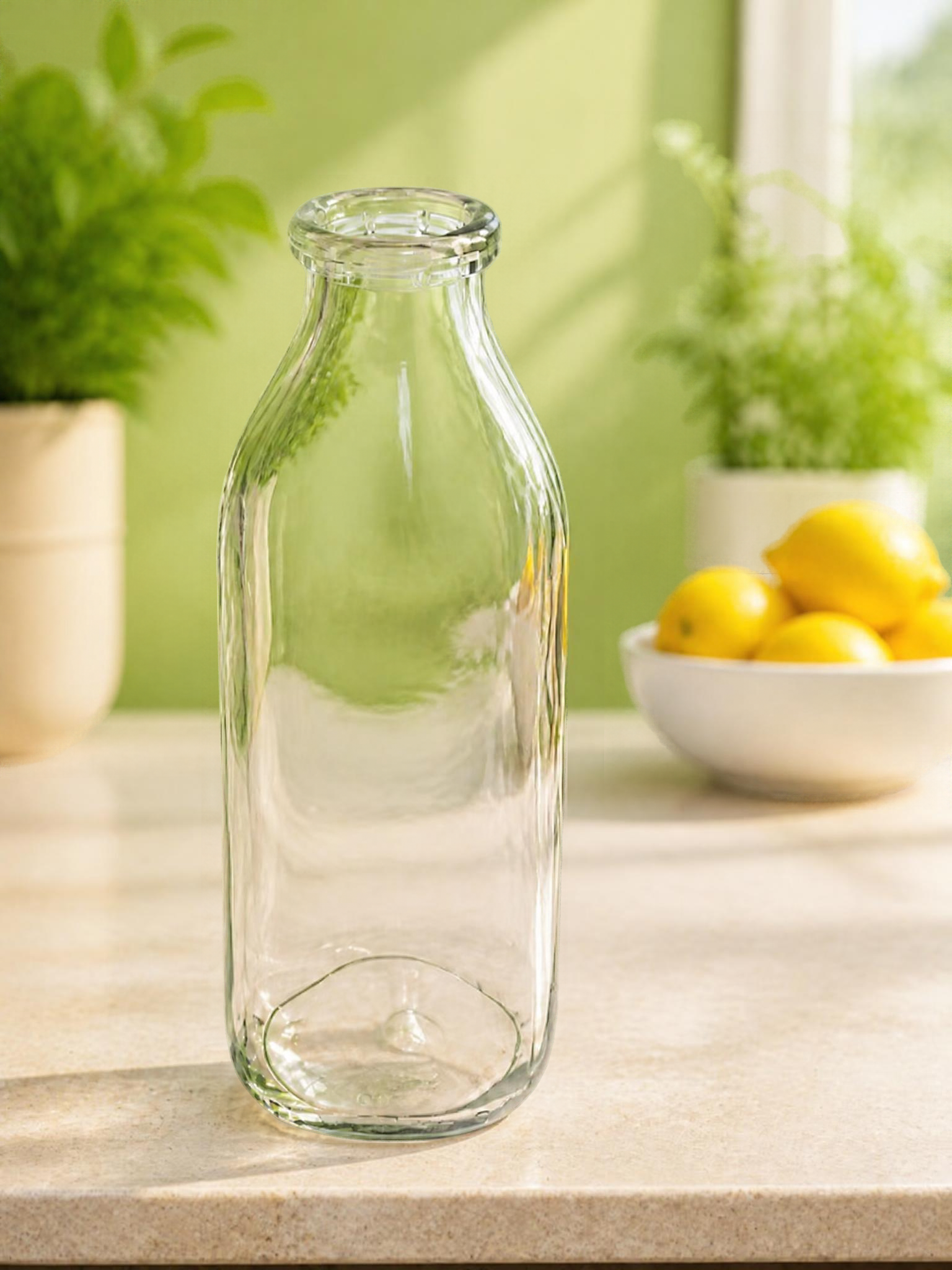 Vintage One Quart Glass Milk Bottle Embossed Dairy Bottle Farmhouse Decor