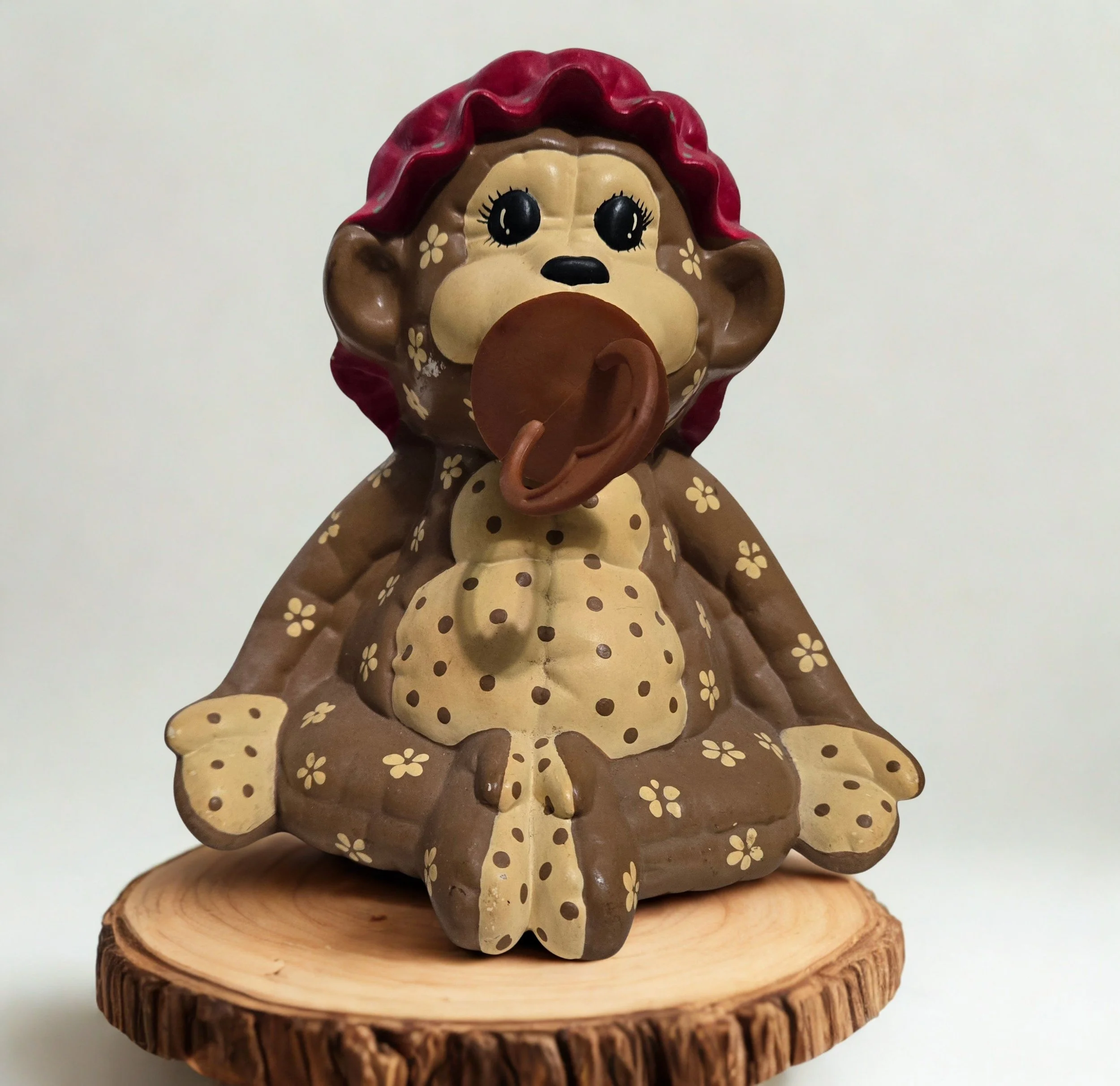 Vintage Naughty Monkey Figurine – Risqué Adult Novelty Decor – 7 Inch Ceramic