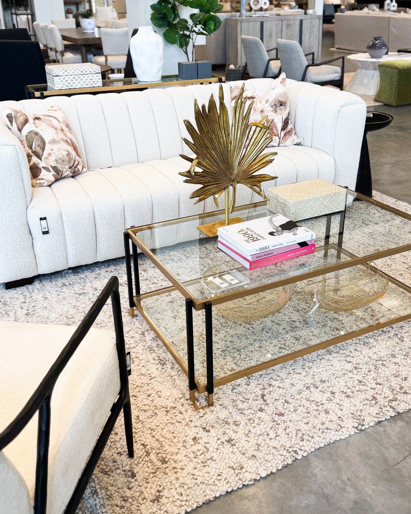 Sleek lines, metallic accents and cozy comforts make for the perfect living space.