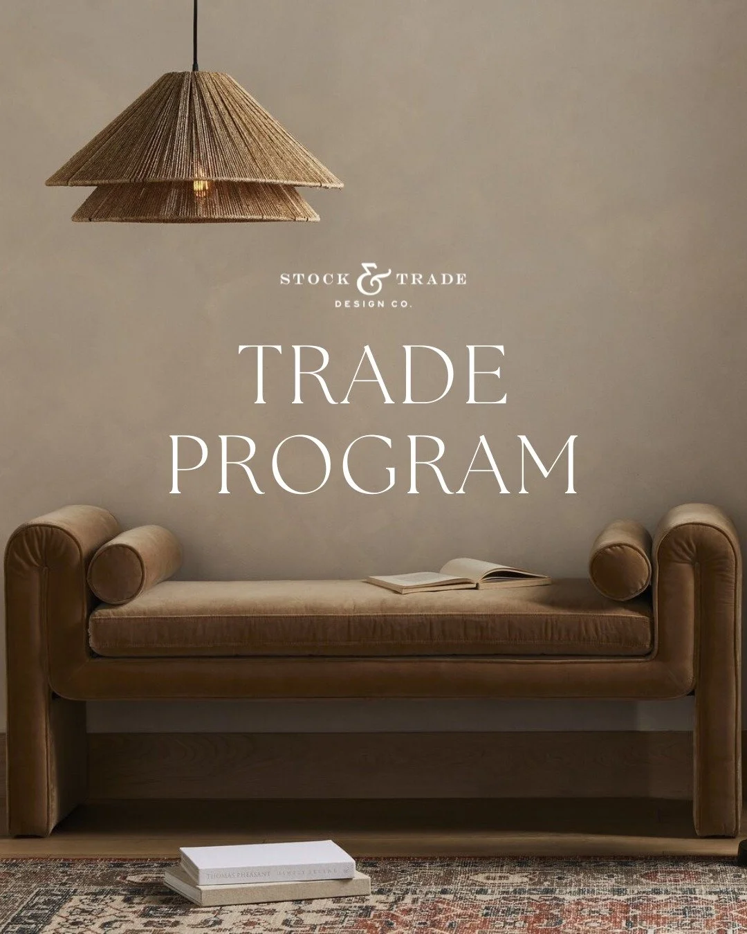 Three Stores. One Membership. Endless Benefits.
Join our Trade Program and unlock exclusive perks, preferred pricing, and insider access across all three brands&mdash;Stock &amp; Trade Design Co., Jes &amp; Gray Living, and Encore Home.

- No order m